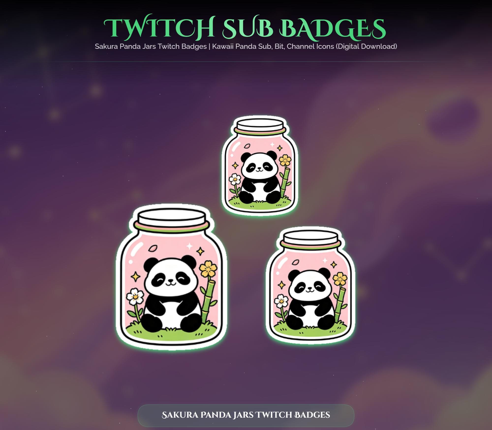 Sakura Panda Jars Twitch Badges — preview photo 5