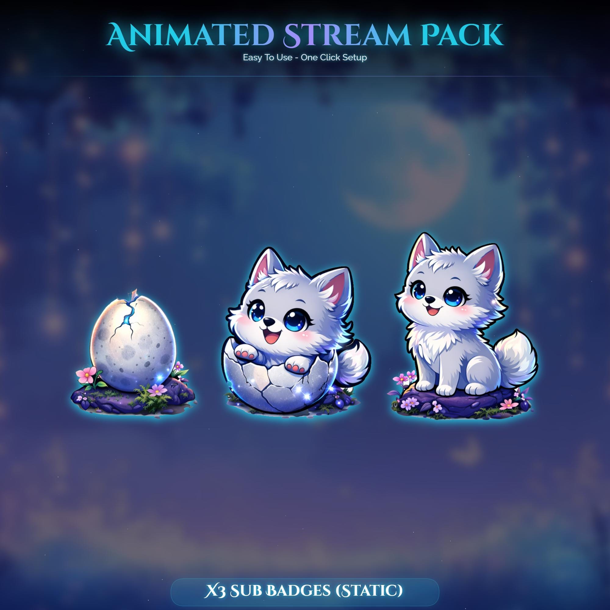 Wolf Night Forest Animated Stream Package — preview photo 9