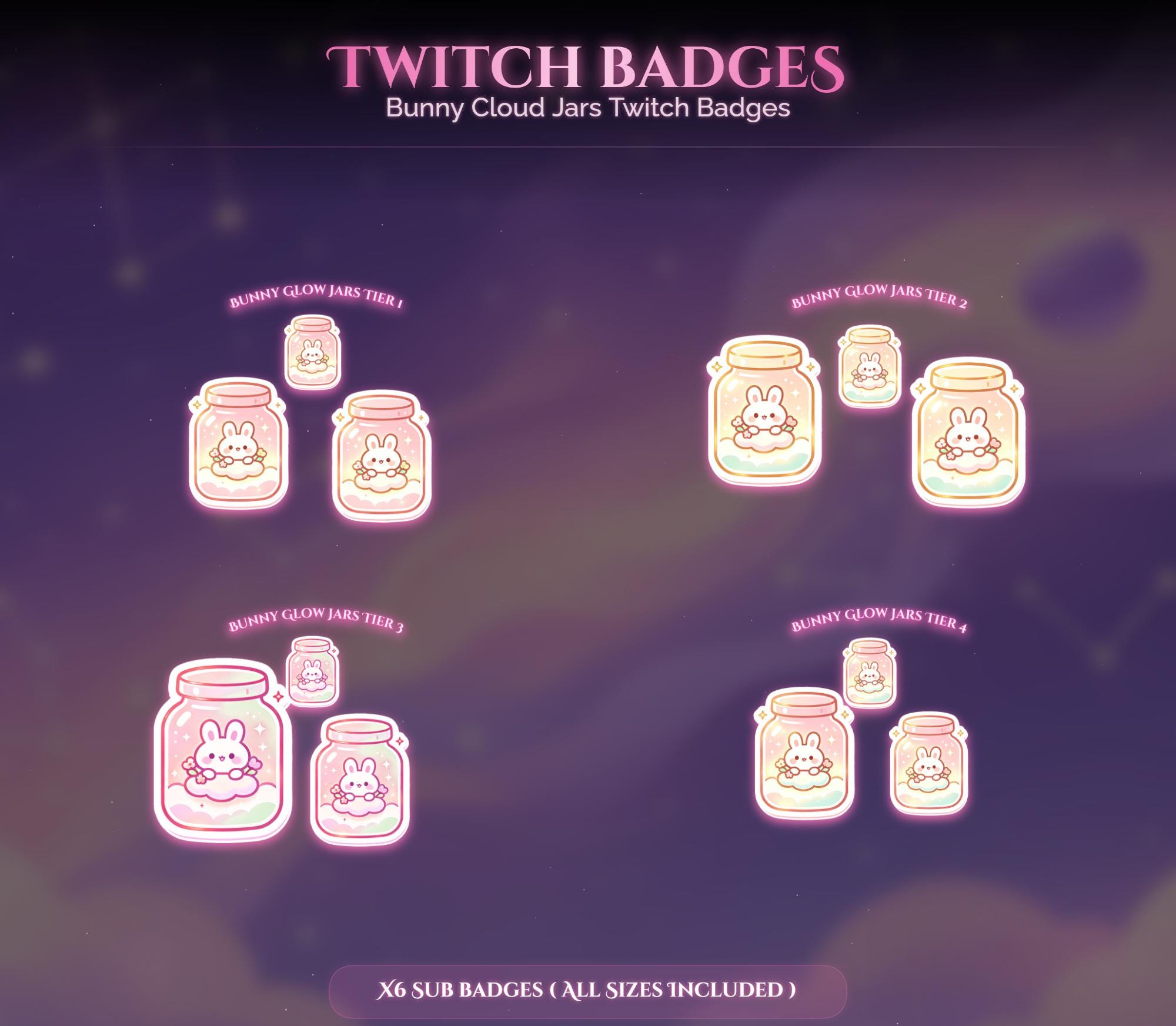 Bunny Cloud Jars Twitch Badges — preview photo 2