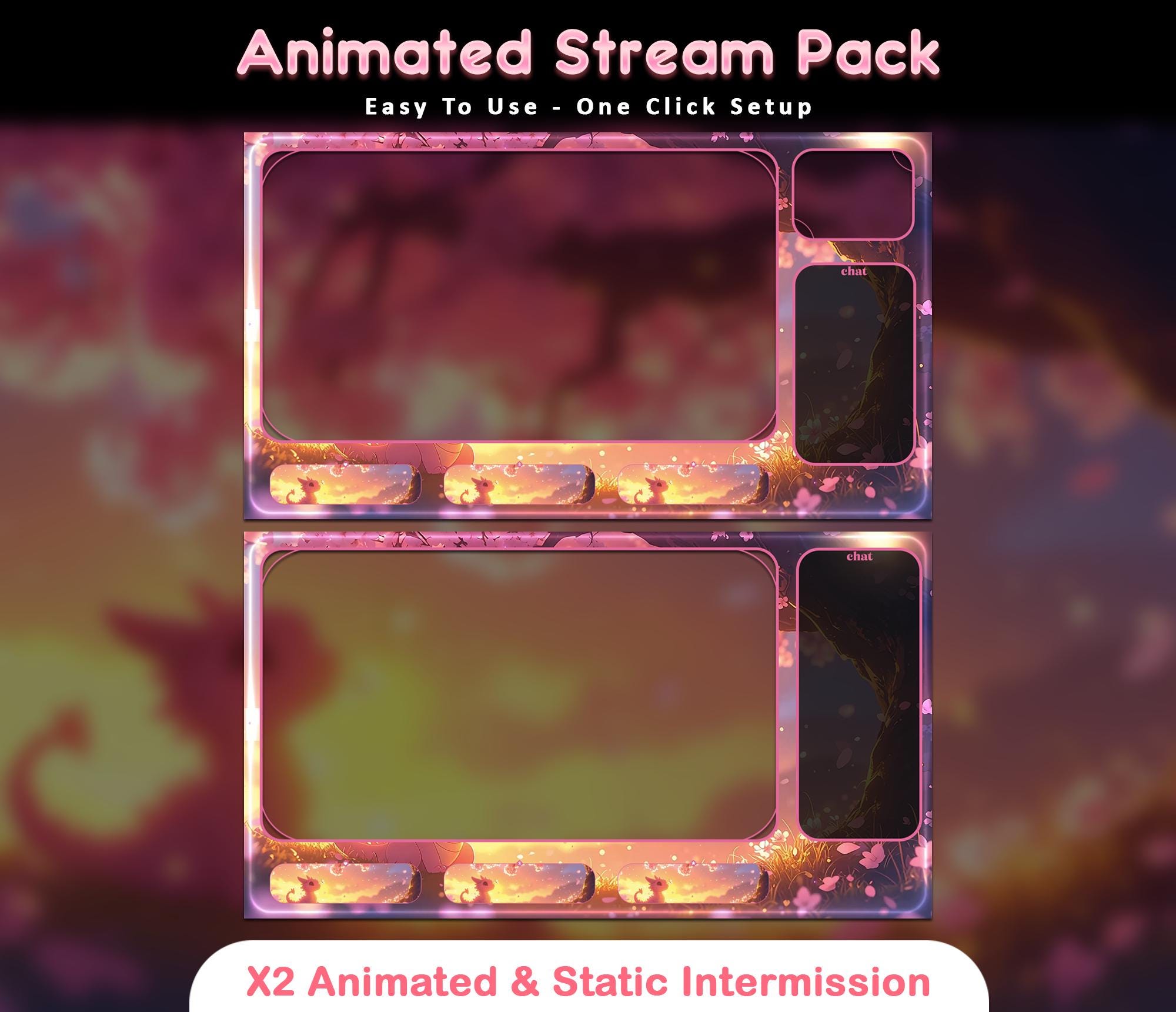 Dragon Sakura Animated Stream Package — preview photo 3