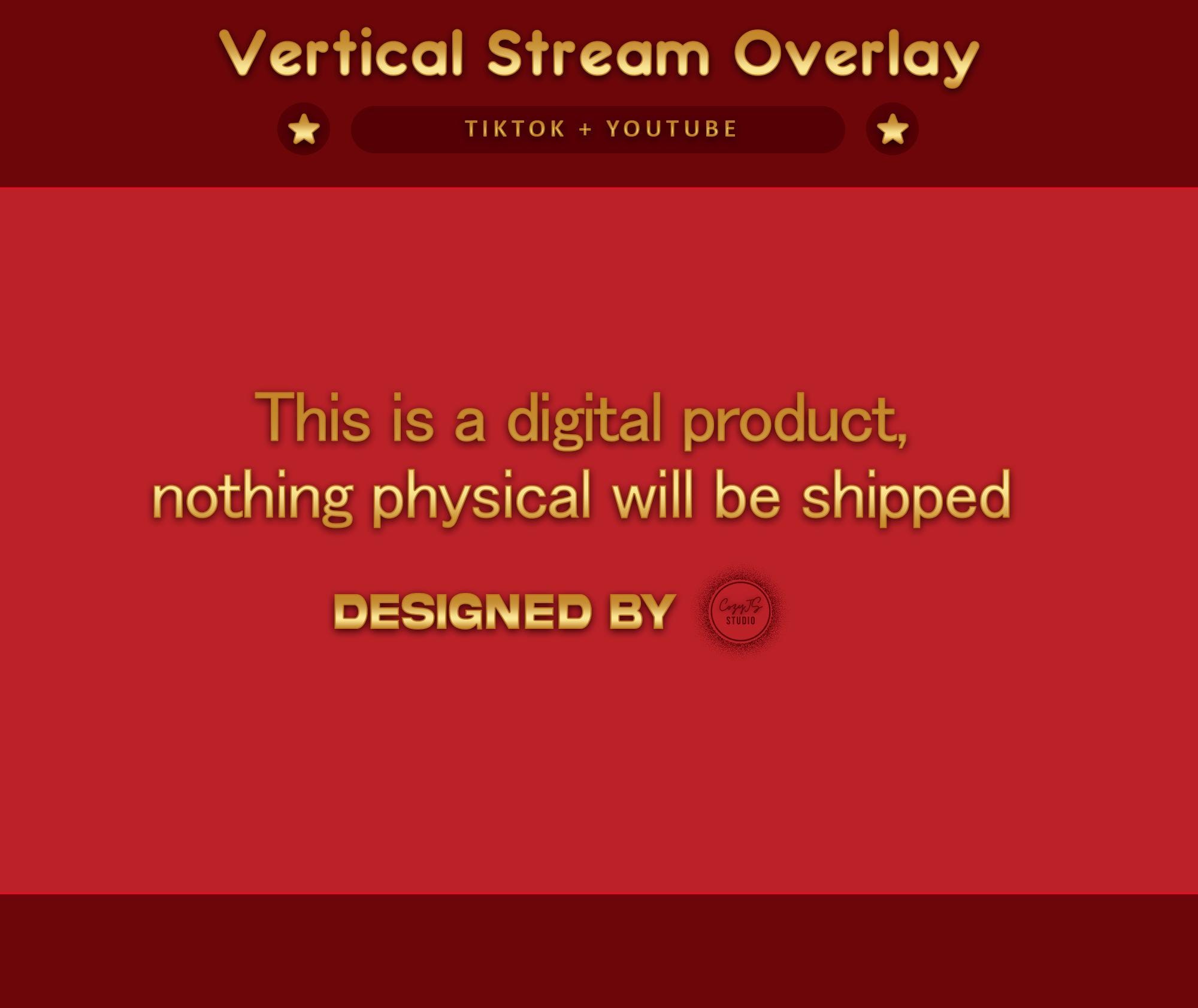 Red Gold Christmas Animated TikTok Stream Overlay Package (Digital Download) — preview photo 9