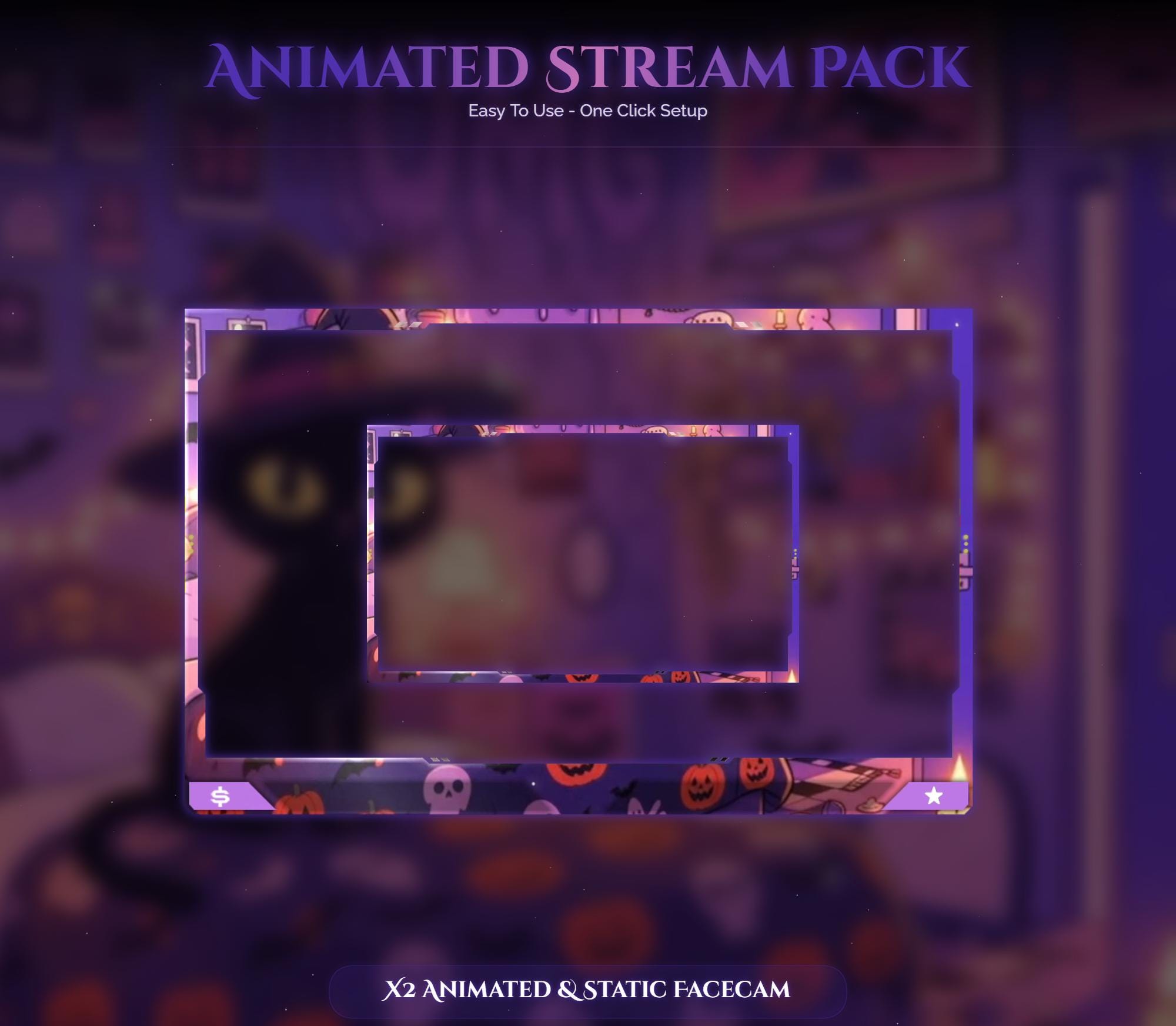 Spooky Witch Cat Animated Overlay — preview photo 5