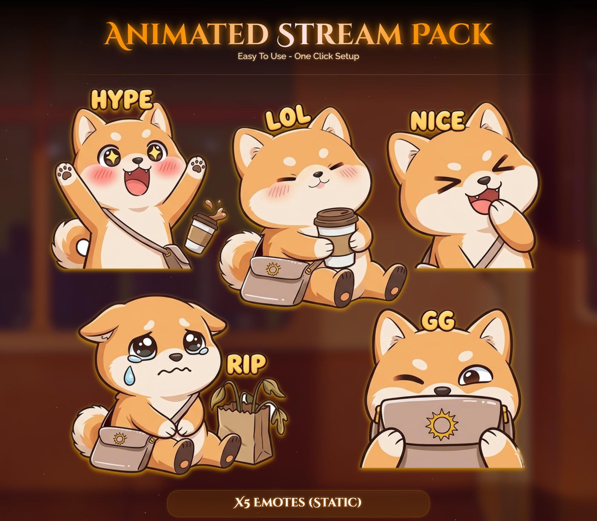 Train Sunset Dog Overlay Animated Stream Package: For Twitch, YouTube, Kick — preview photo 6