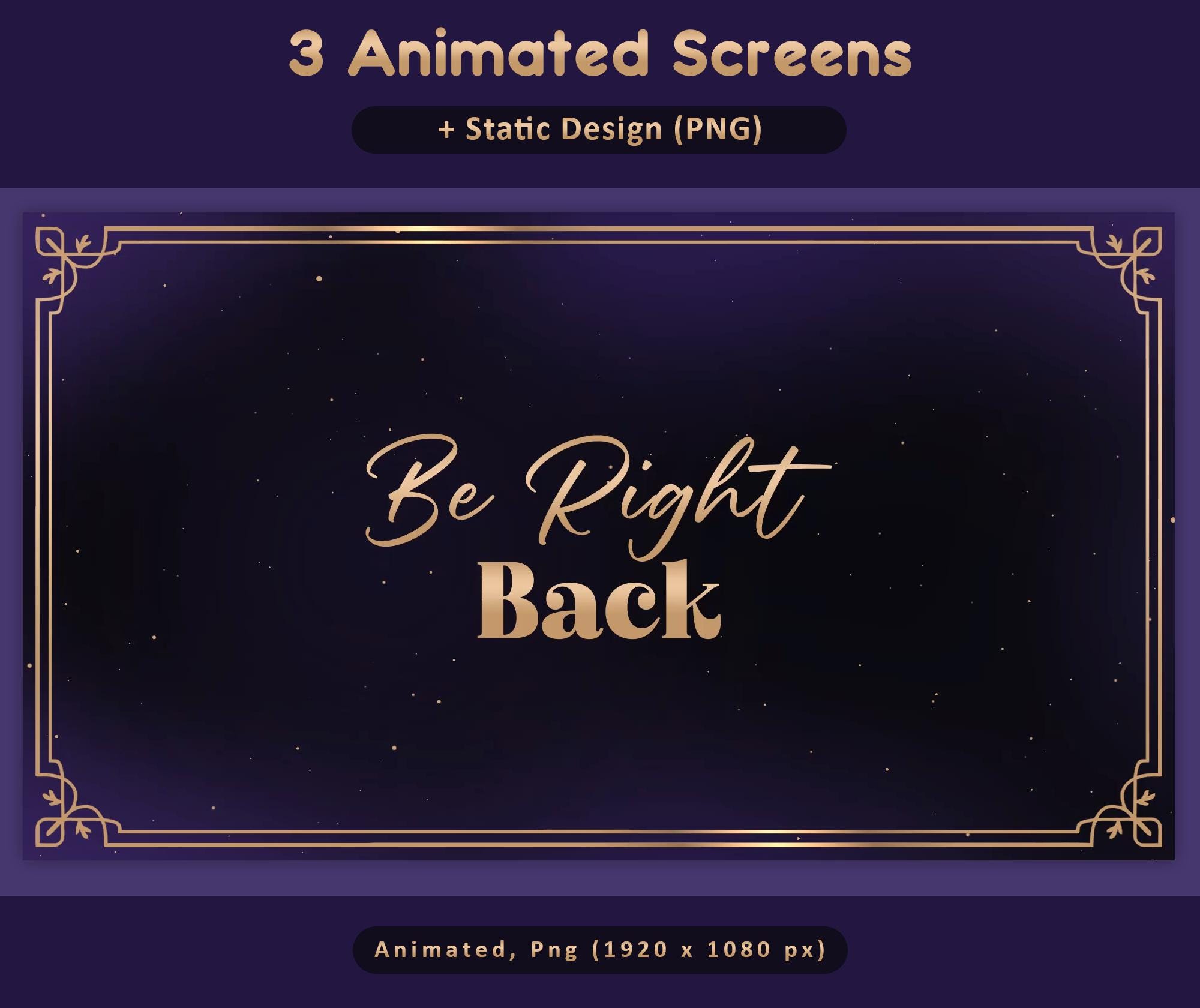 Royal Purple Night Animated Stream Package: Twitch Overlay, YouTube, Kick — preview photo 10