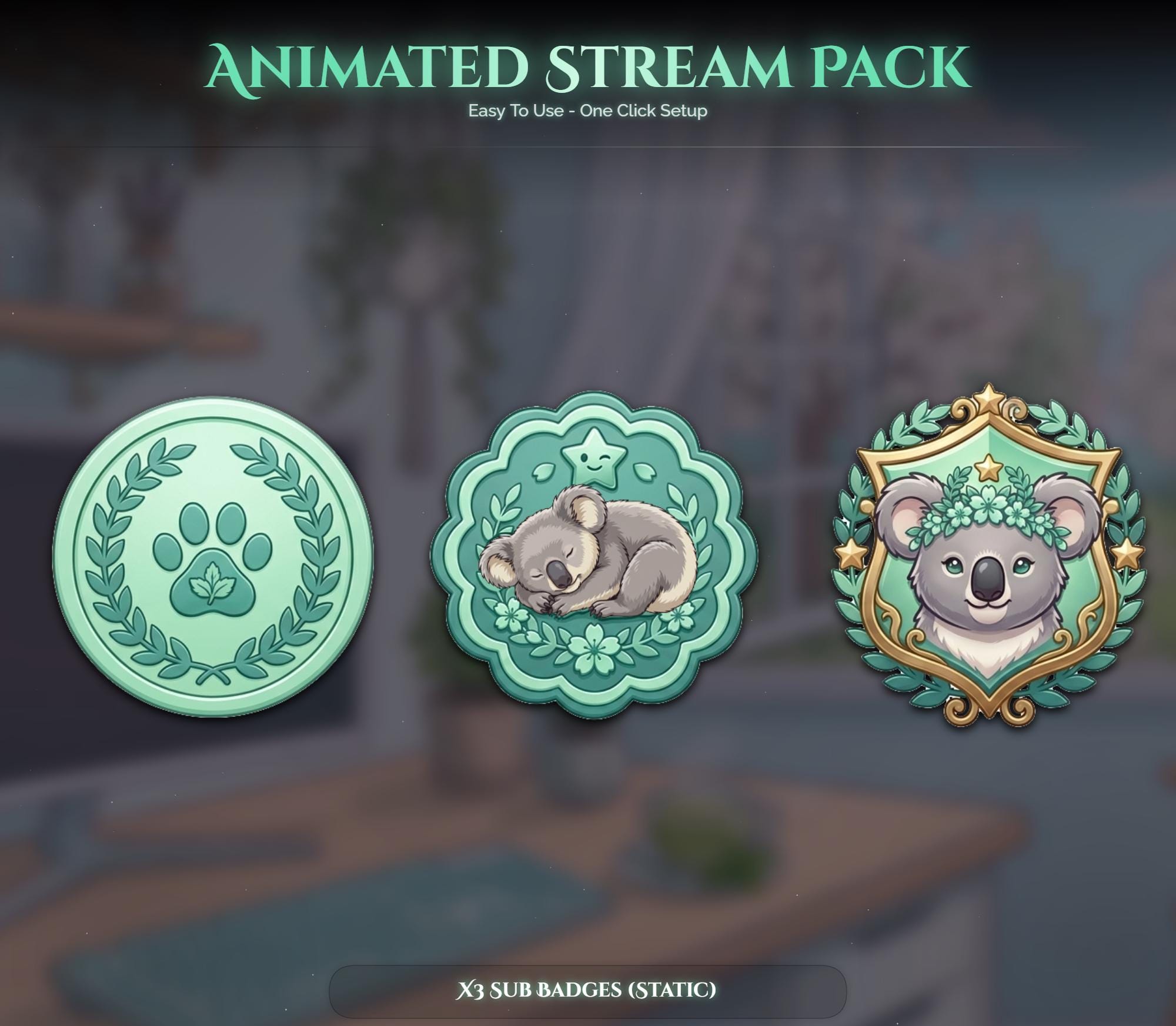 Matcha Koala Animated Stream Package — preview photo 8
