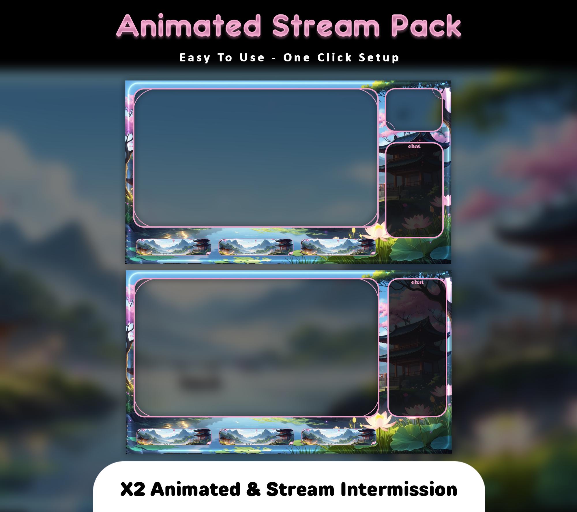 Mid-day Cats Sakura Animated Stream Package: Twitch Overlay, YouTube, Kick — preview photo 8