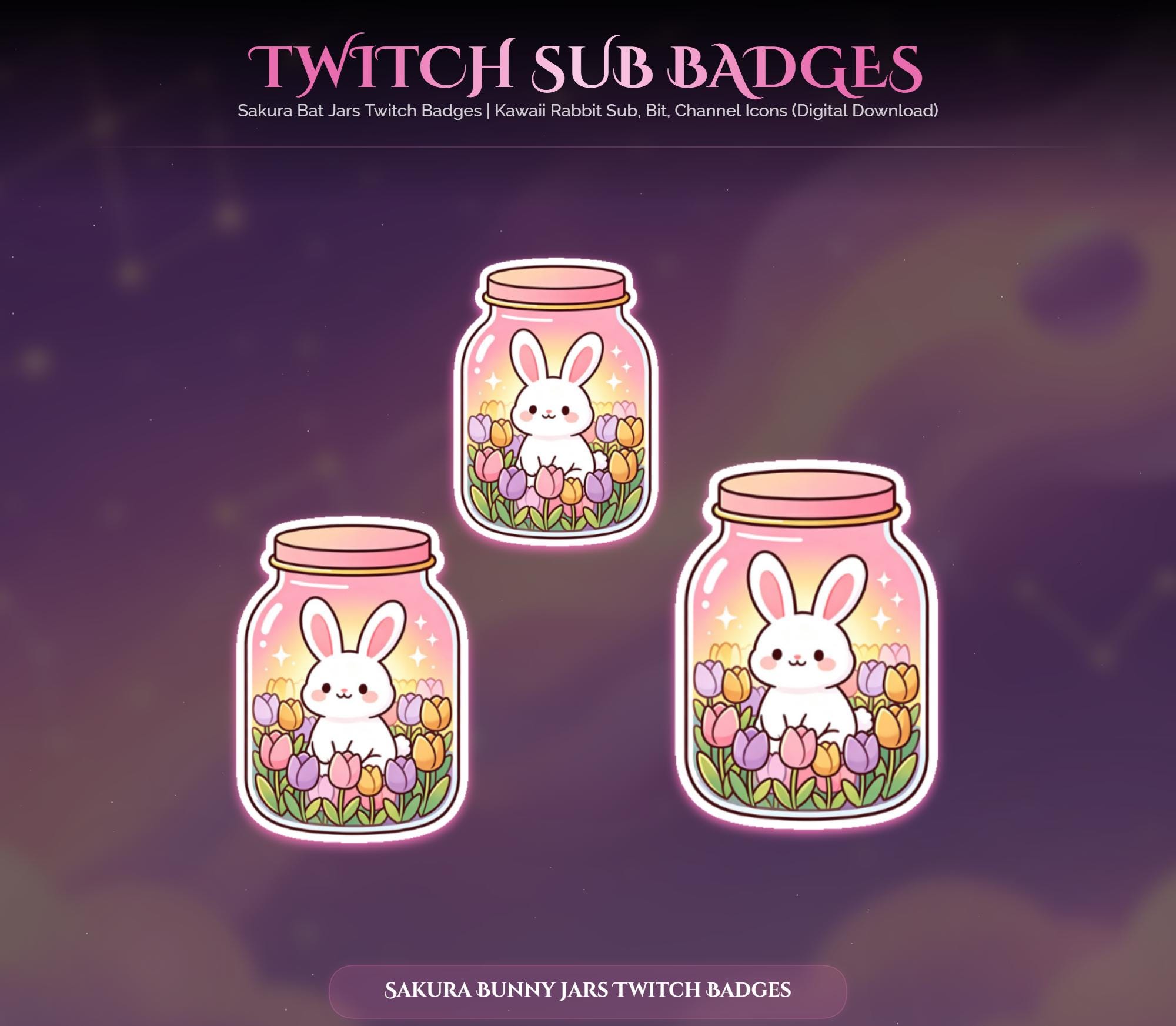 Sakura Bunny Jar Twitch Badges — preview photo 7