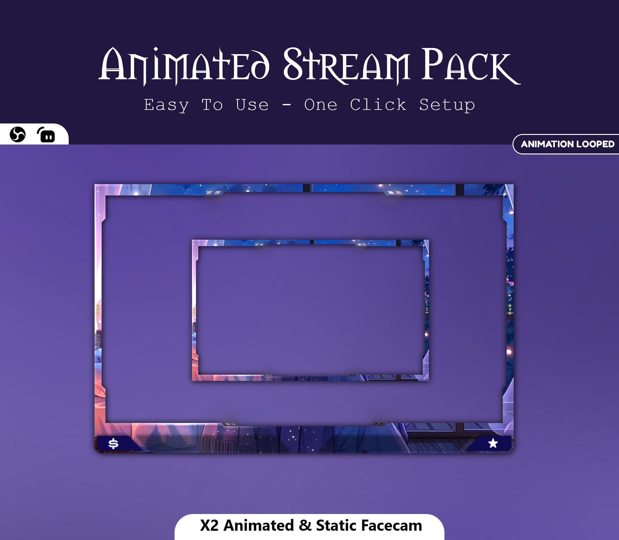 Starry Night Moon Animated Overlay — preview photo 5