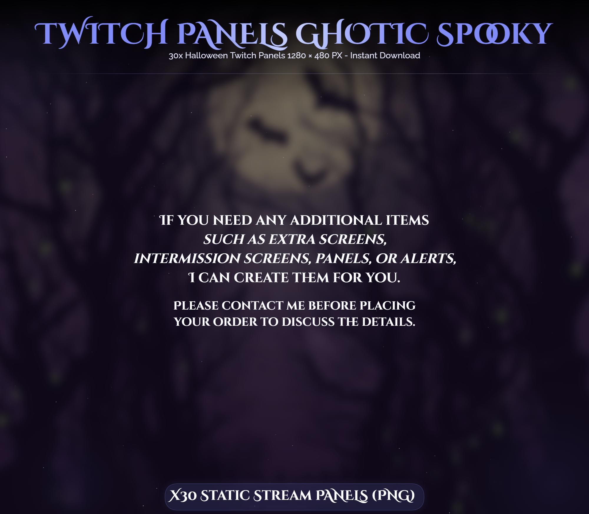 30x Spooky Gothic Bleu Twitch Panels — preview photo 6