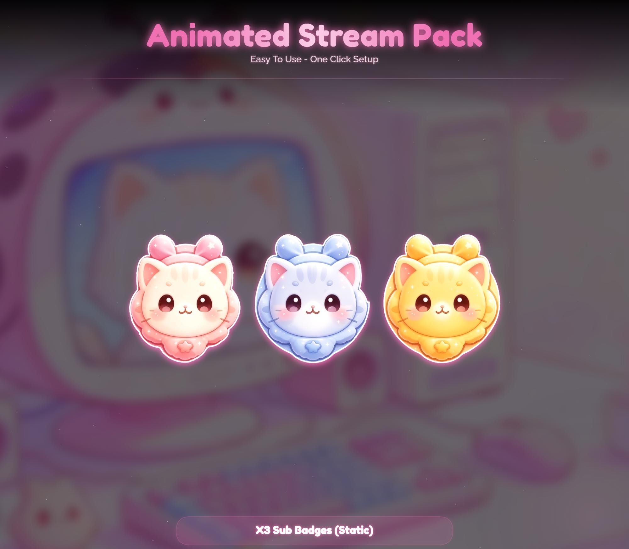 Animated Kawaii Cat Stream Pack — preview photo 6
