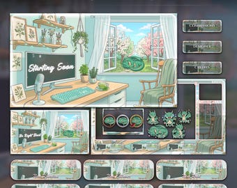 Matcha Dragon Animated Stream Package: For Twitch Overlay, YouTube, Kick | Dragon Overlays