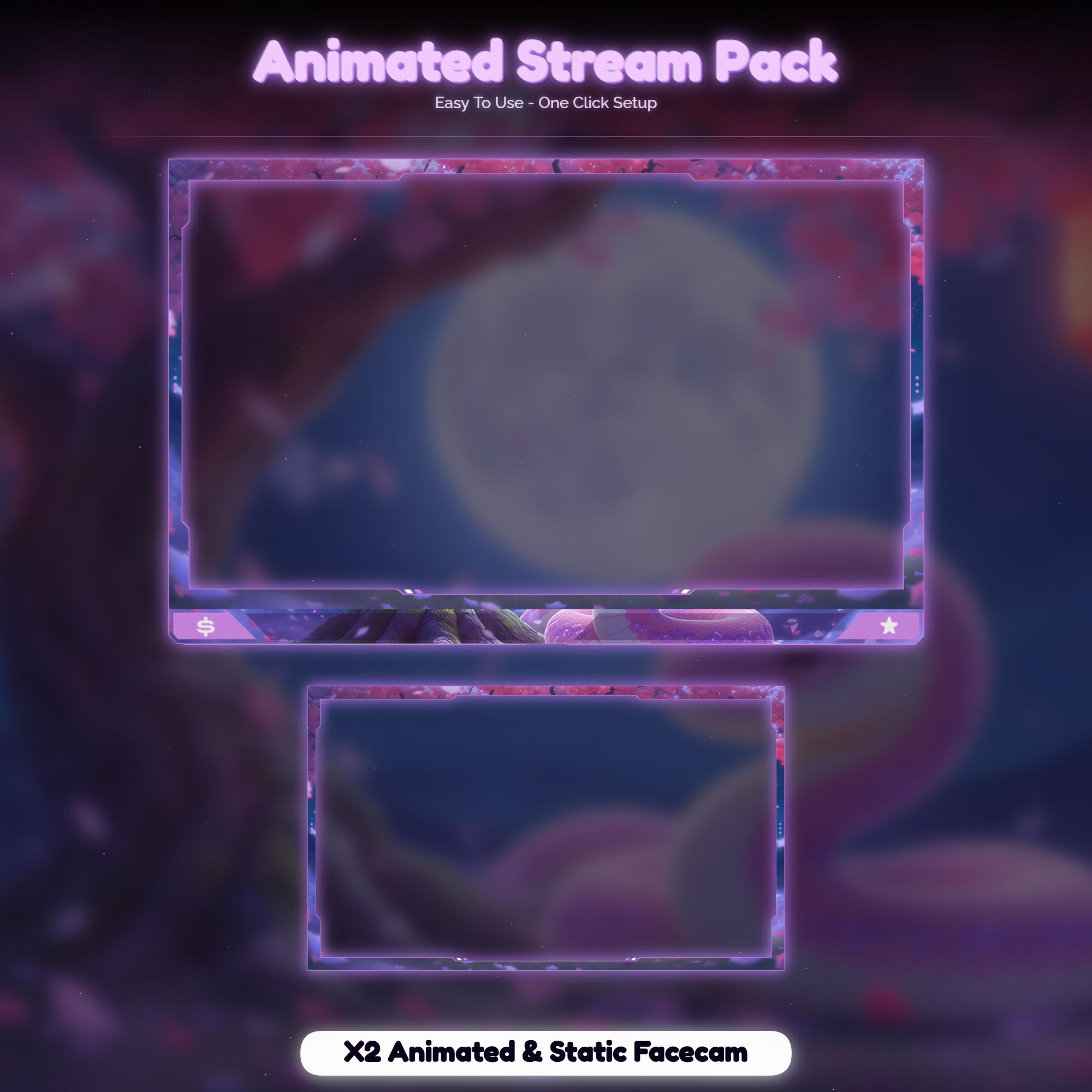 Sakura Snake Night Animated Stream Package — preview photo 5
