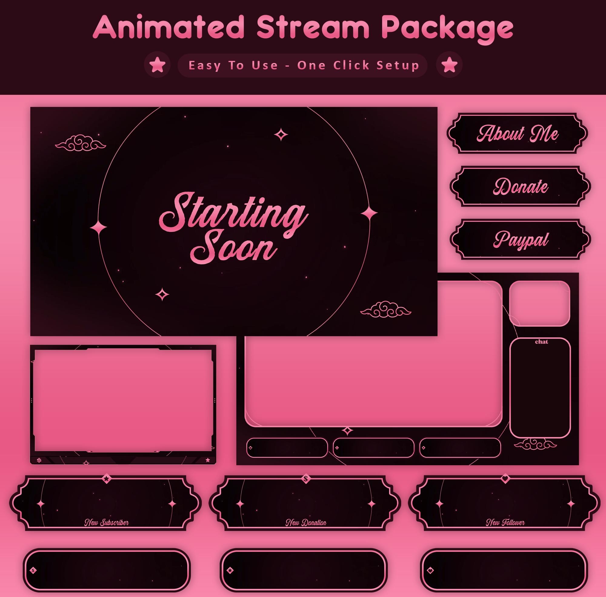 Star Pink Animated Stream Package