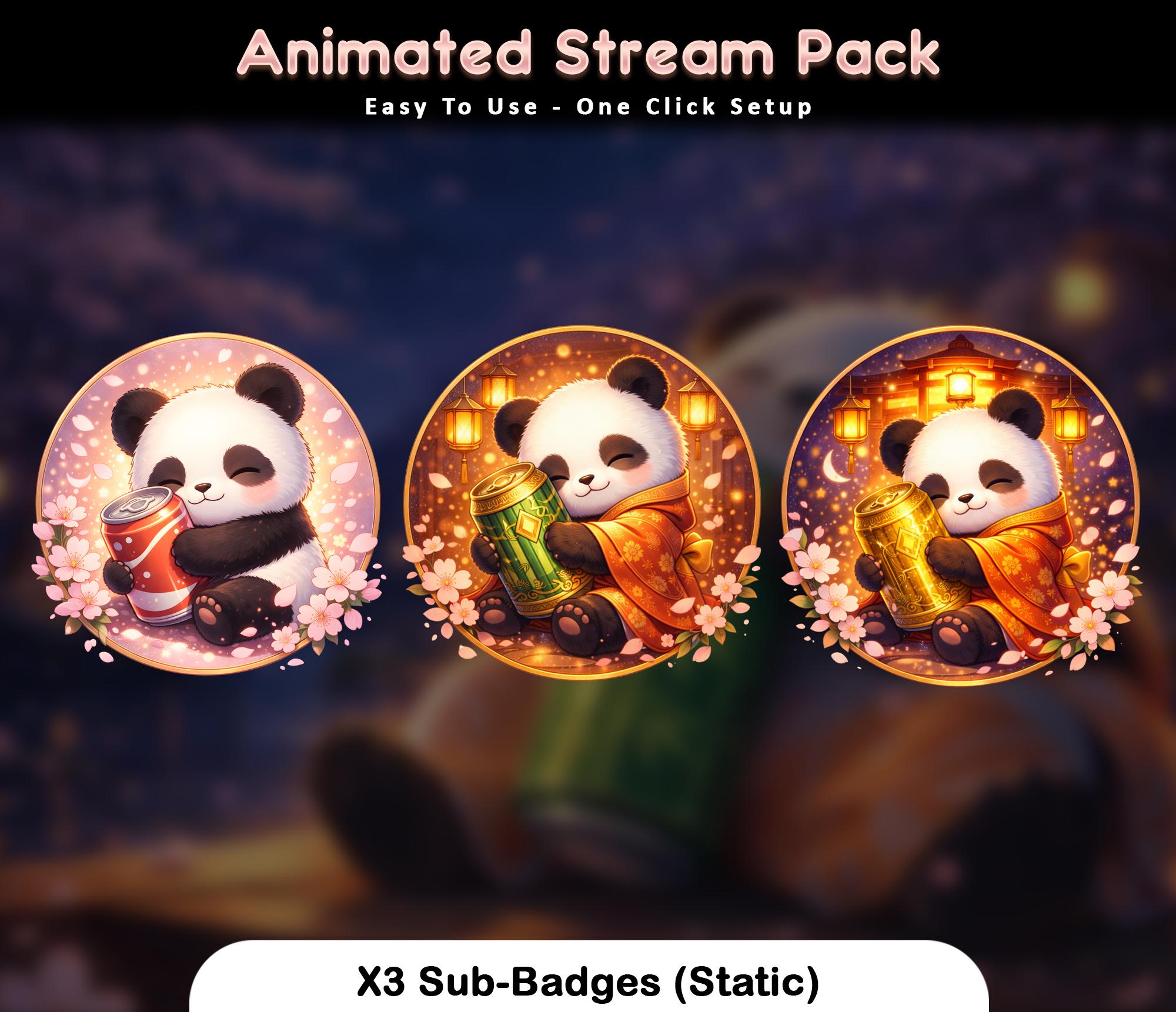 Sakura Panda Animated Stream Package: Twitch Overlay, YouTube, Kick — preview photo 8