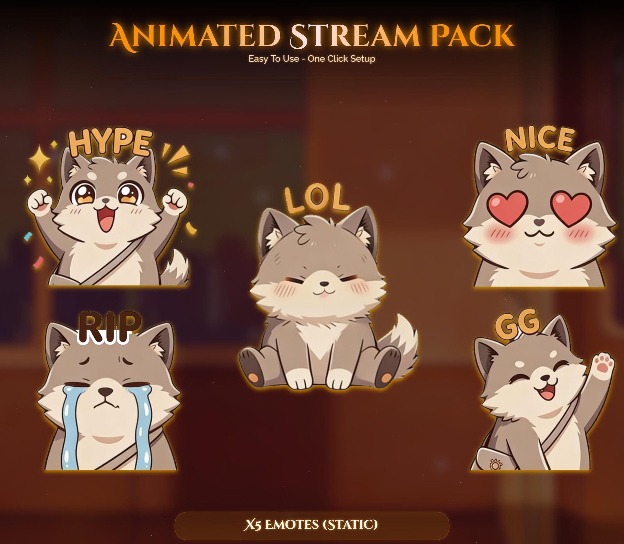 Wolf Train Lofi Animated Stream Pack — preview photo 9