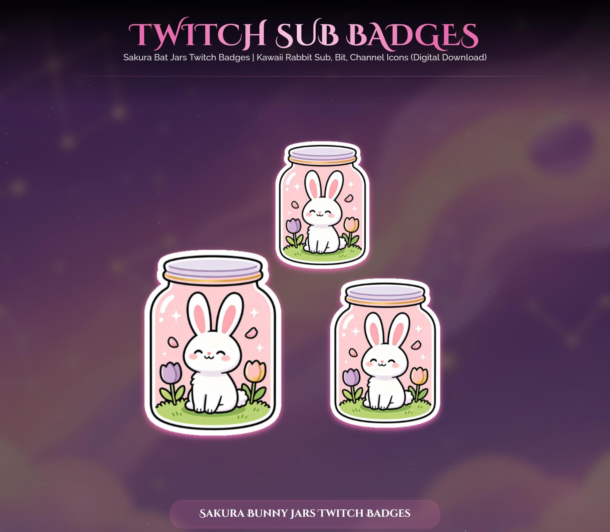 Sakura Bunny Jar Twitch Badges — preview photo 4