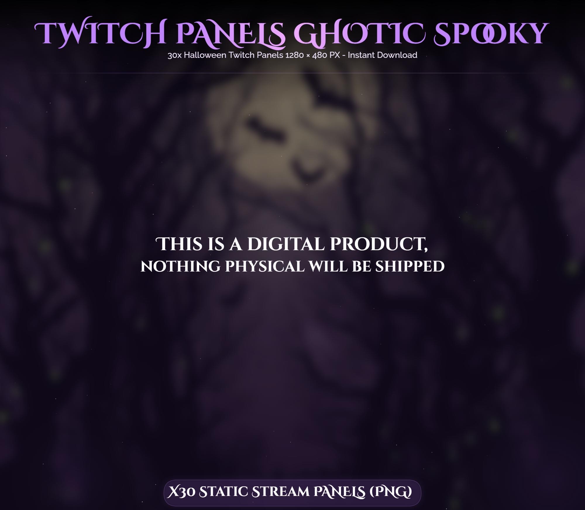 30x Spooky Gothic Purple Twitch Panels — preview photo 6