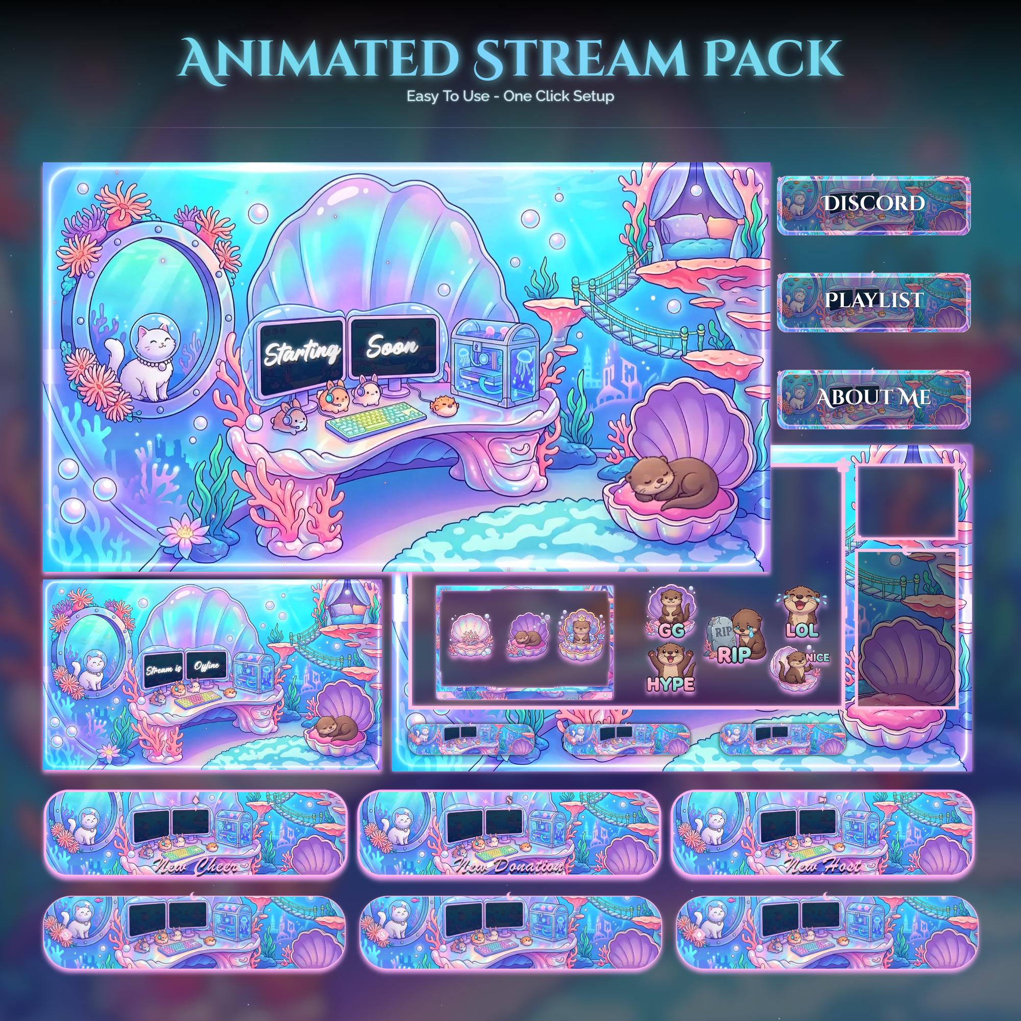 Otter Under Sea Room Animated Stream Package