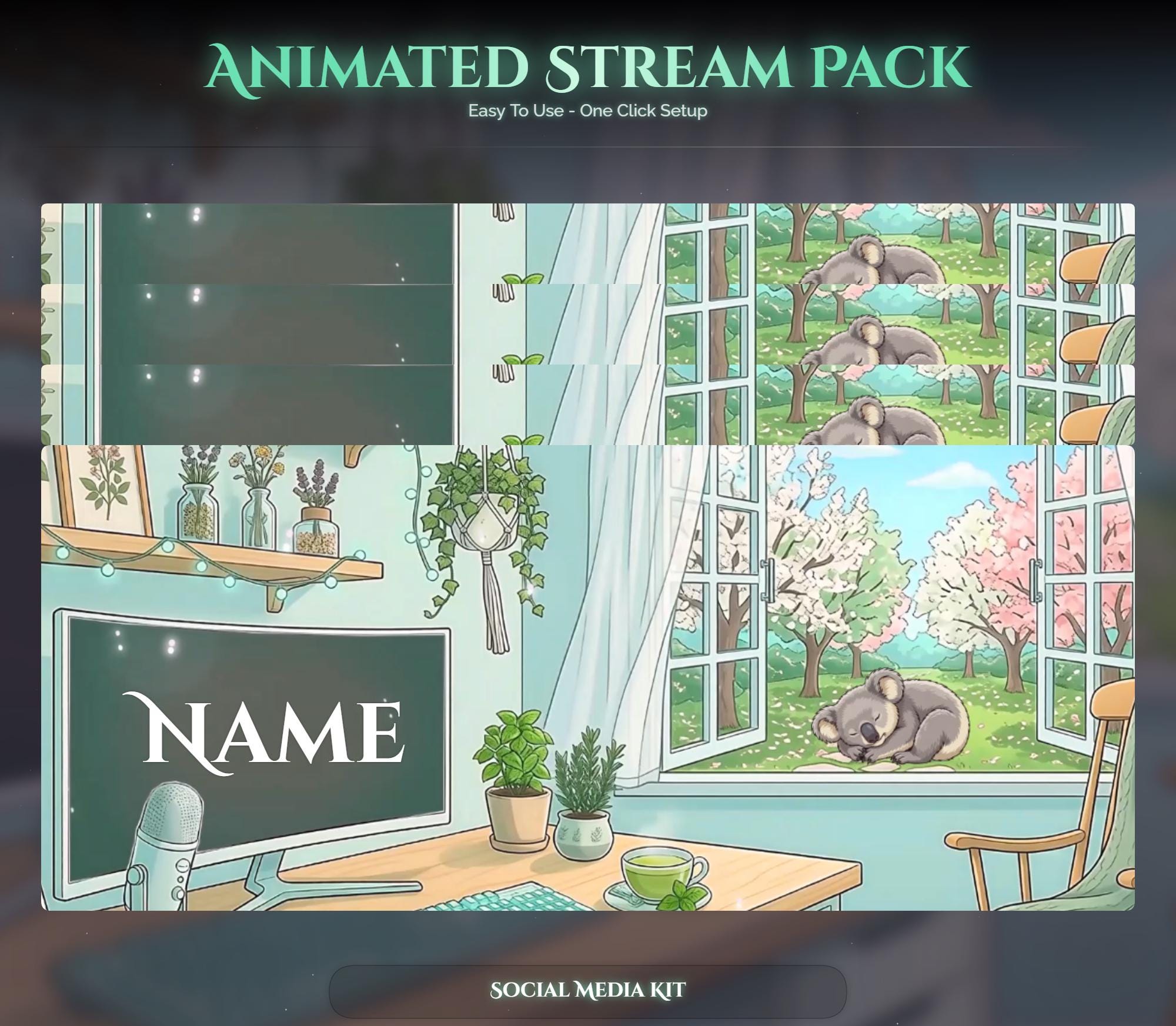 Matcha Koala Animated Stream Package — preview photo 10