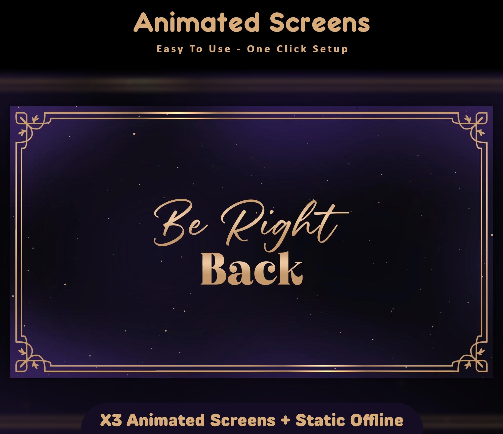 Royal Purple Night Animated Screens: For Twitch Overlay, YouTube, Kick — preview photo 3