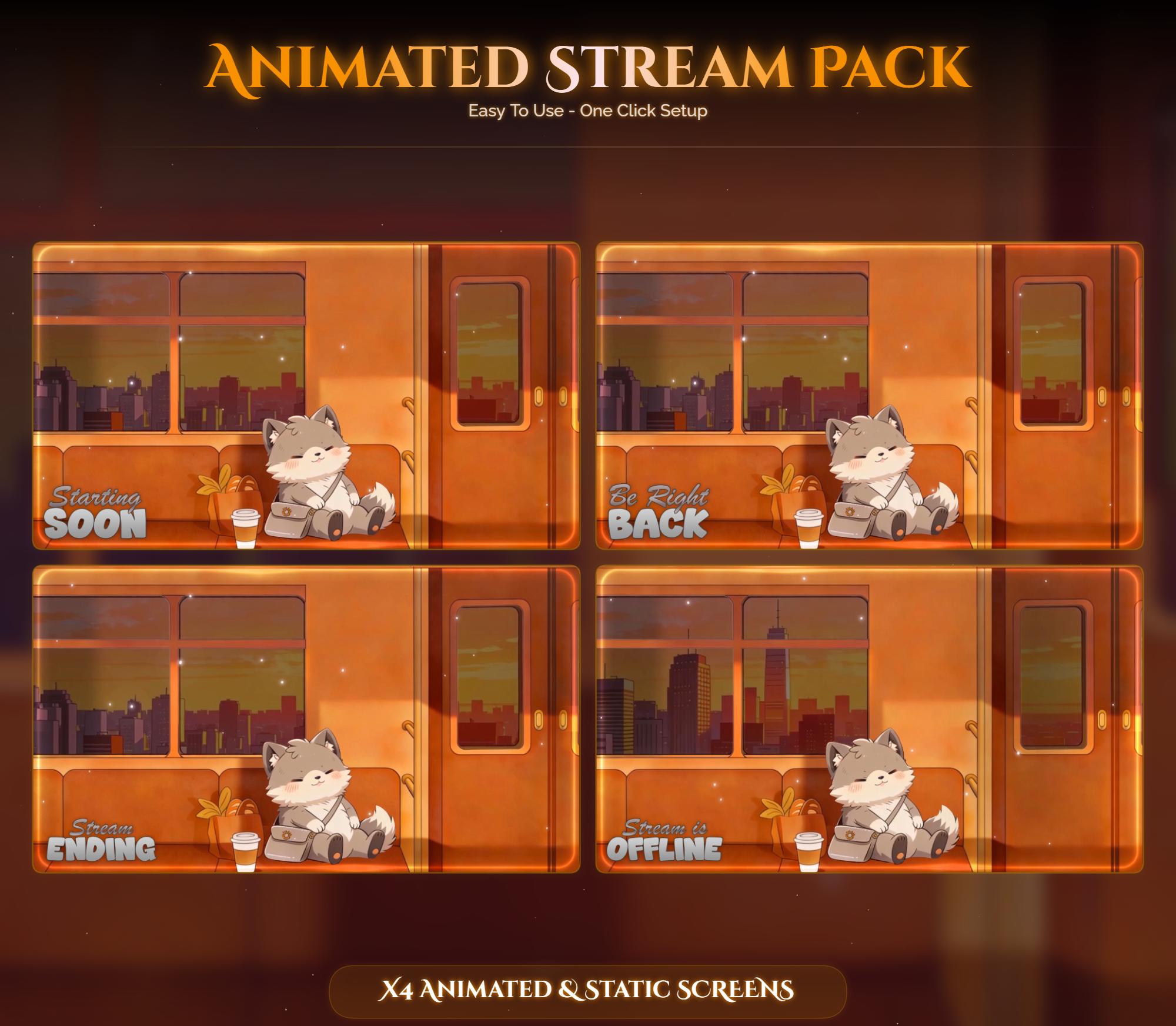 Wolf Train Lofi Animated Stream Pack — preview photo 2