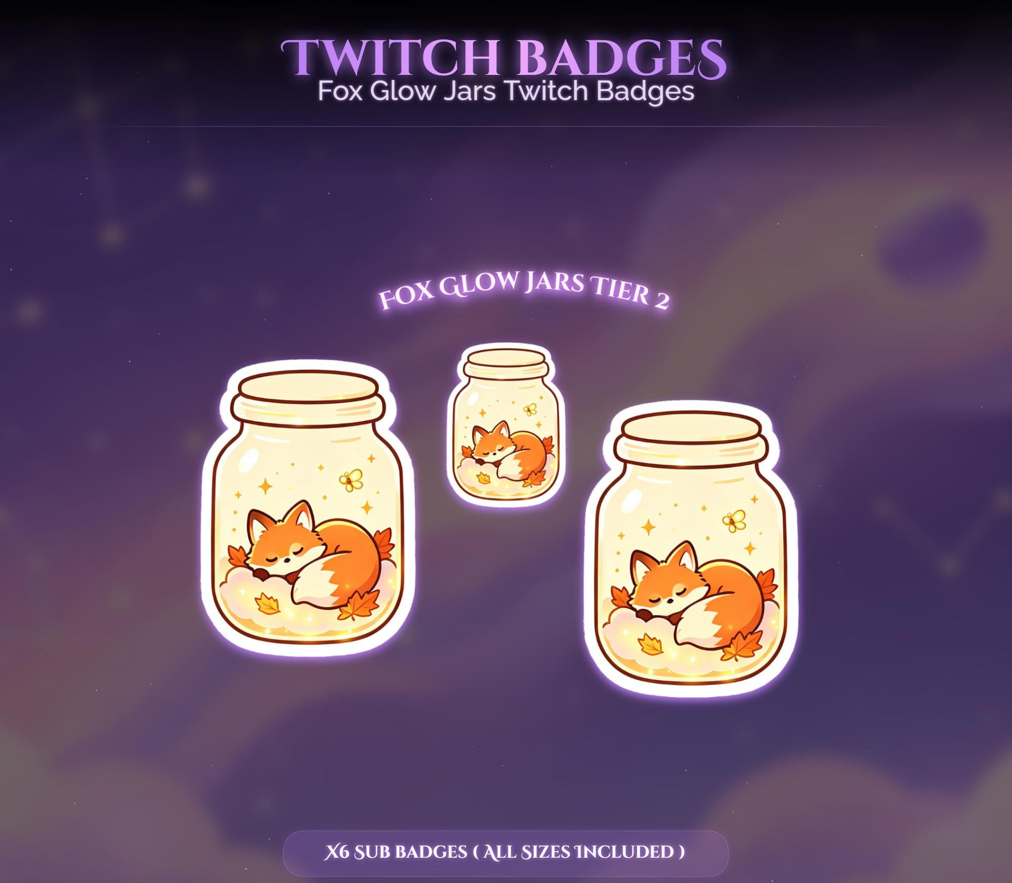 Fox Glow Jars Twitch Badges — preview photo 5