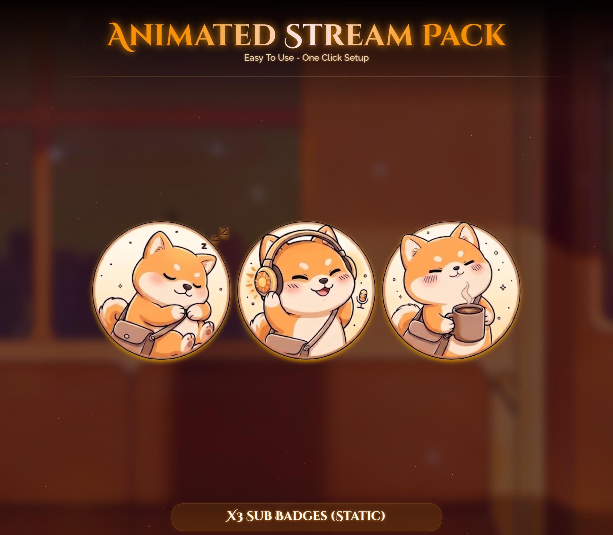 Train Sunset Dog Overlay Animated Stream Package: For Twitch, YouTube, Kick — preview photo 8