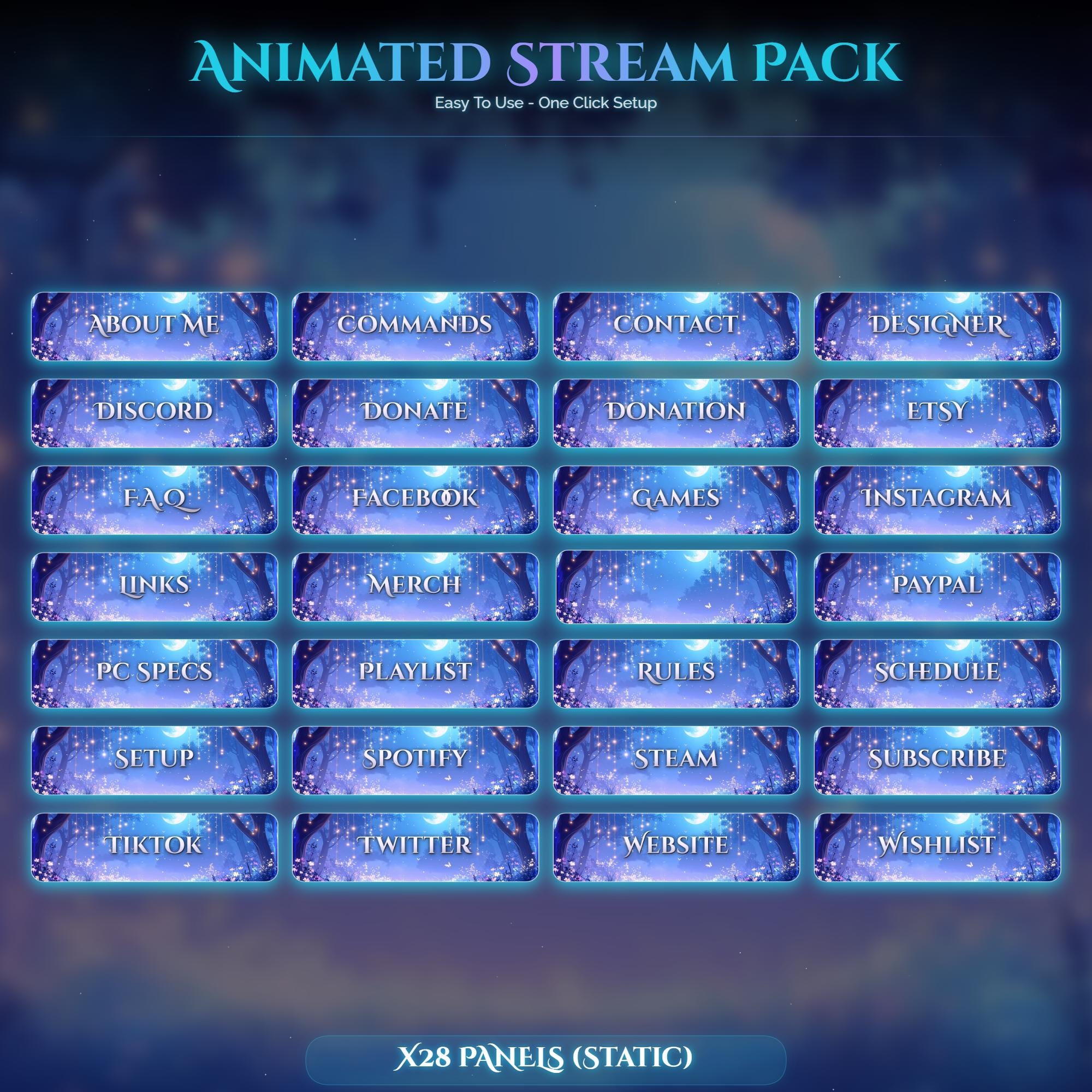 Starry Forest Bear Overlay Animated Stream Package: Twitch Overlay, YouTube, Kick — preview photo 4