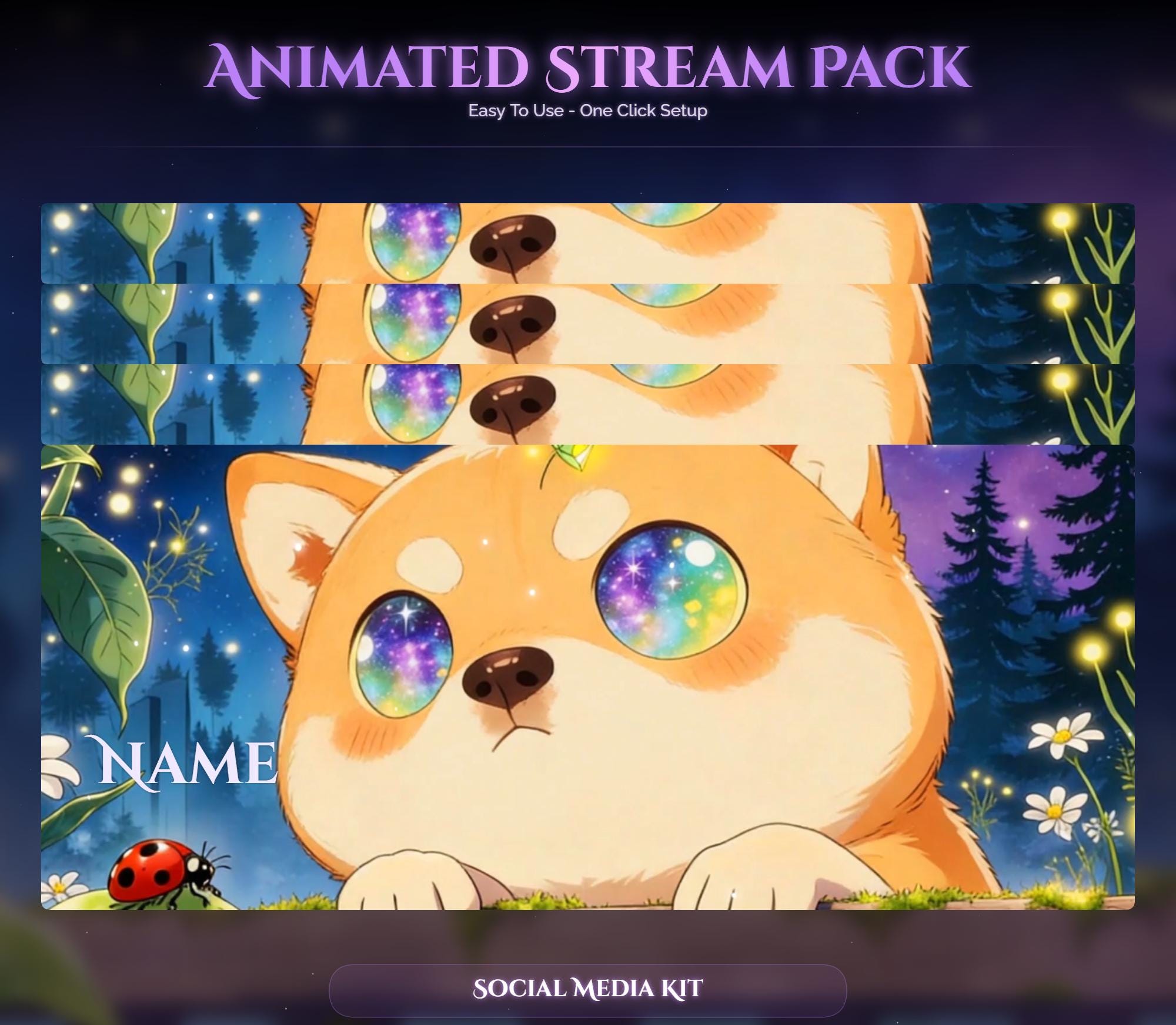 Shiba Dog Animated Stream Overlay Package — preview photo 10