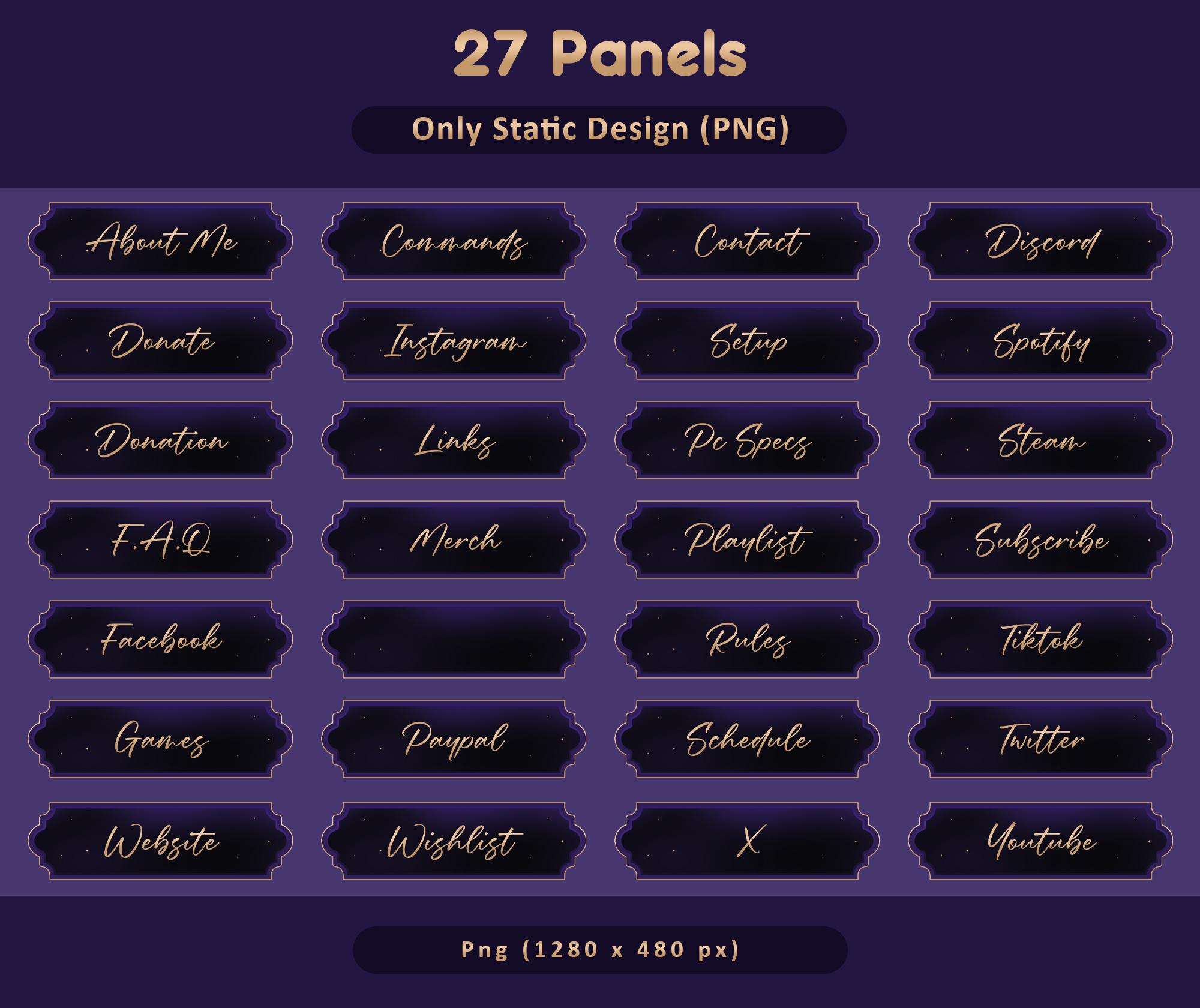 Royal Purple Night Animated Stream Package: Twitch Overlay, YouTube, Kick — preview photo 3
