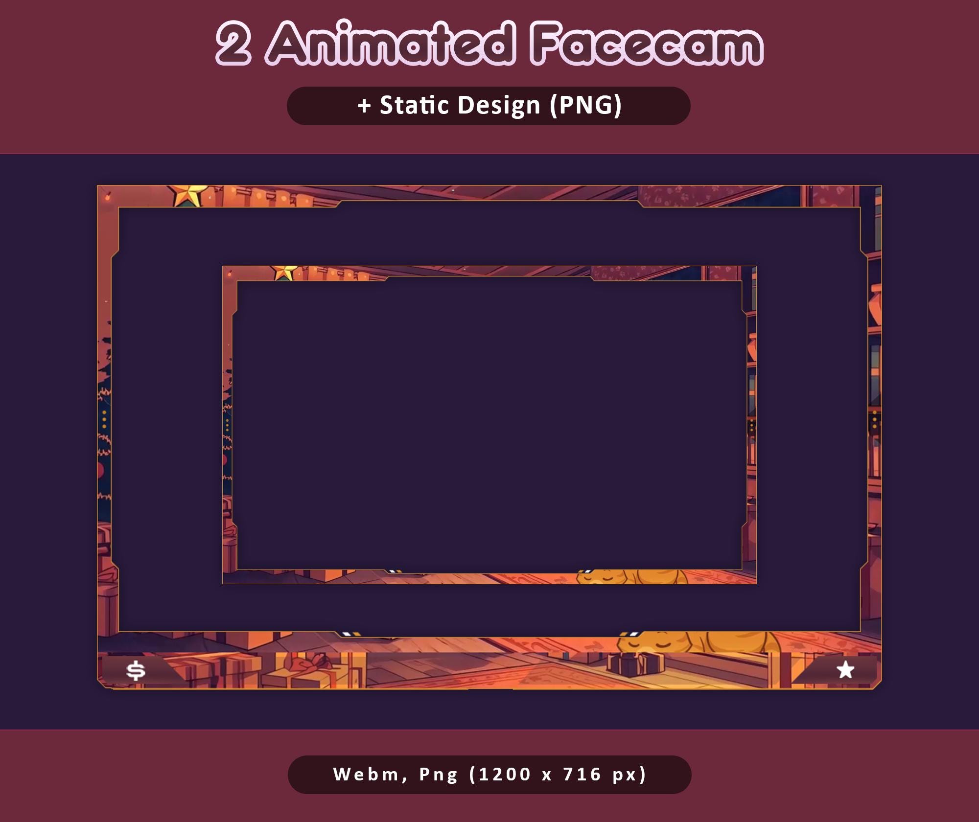 Midnight Cozy Cat Orange Animated Stream Package: Twitch Overlay, YouTube, Kick, Cats Overlays — preview photo 4