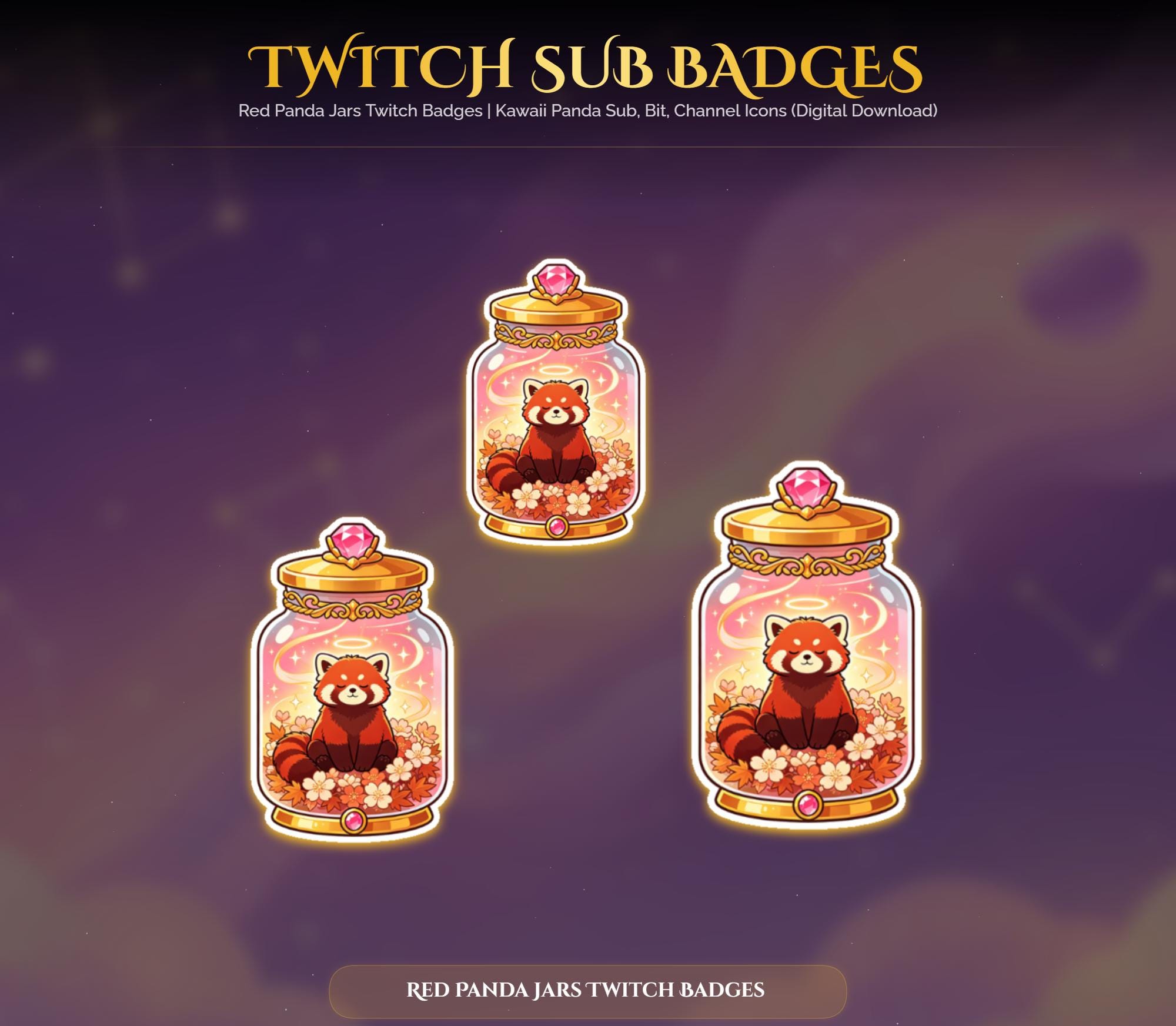 Red Panda Jars Twitch Badges — preview photo 9
