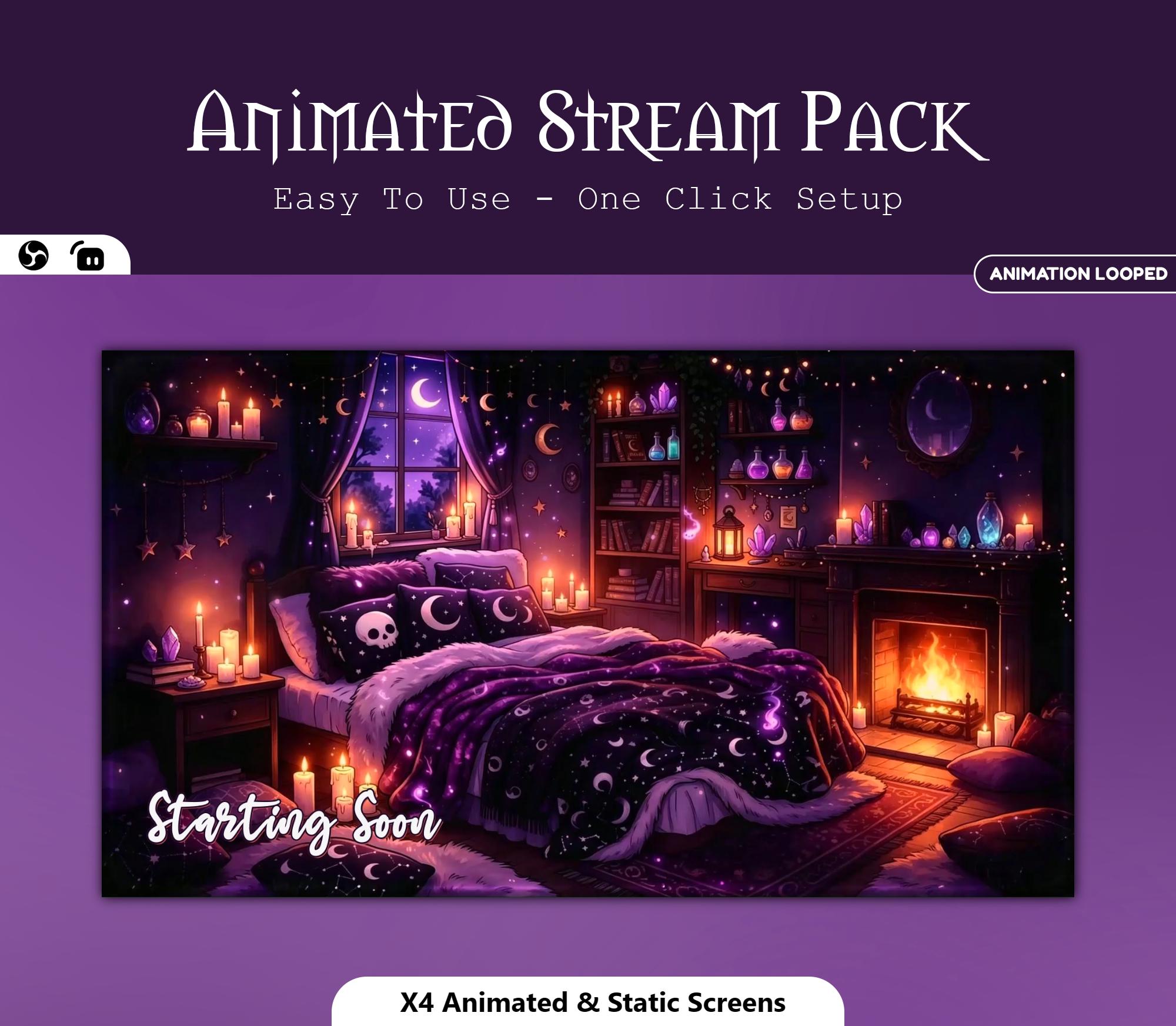 Cozy Witchy Animated Overlay — preview photo 9
