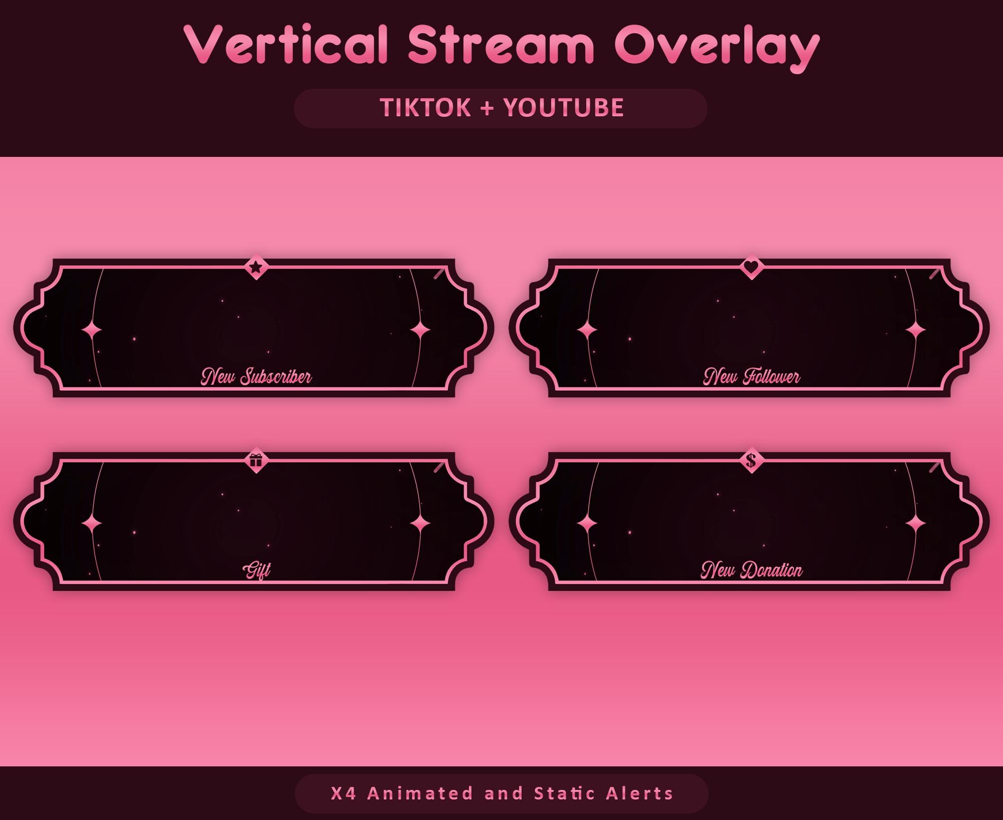 Star Bloom Animated TikTok Stream Overlay Package, TikTok Overlays (Digital Download) — preview photo 7