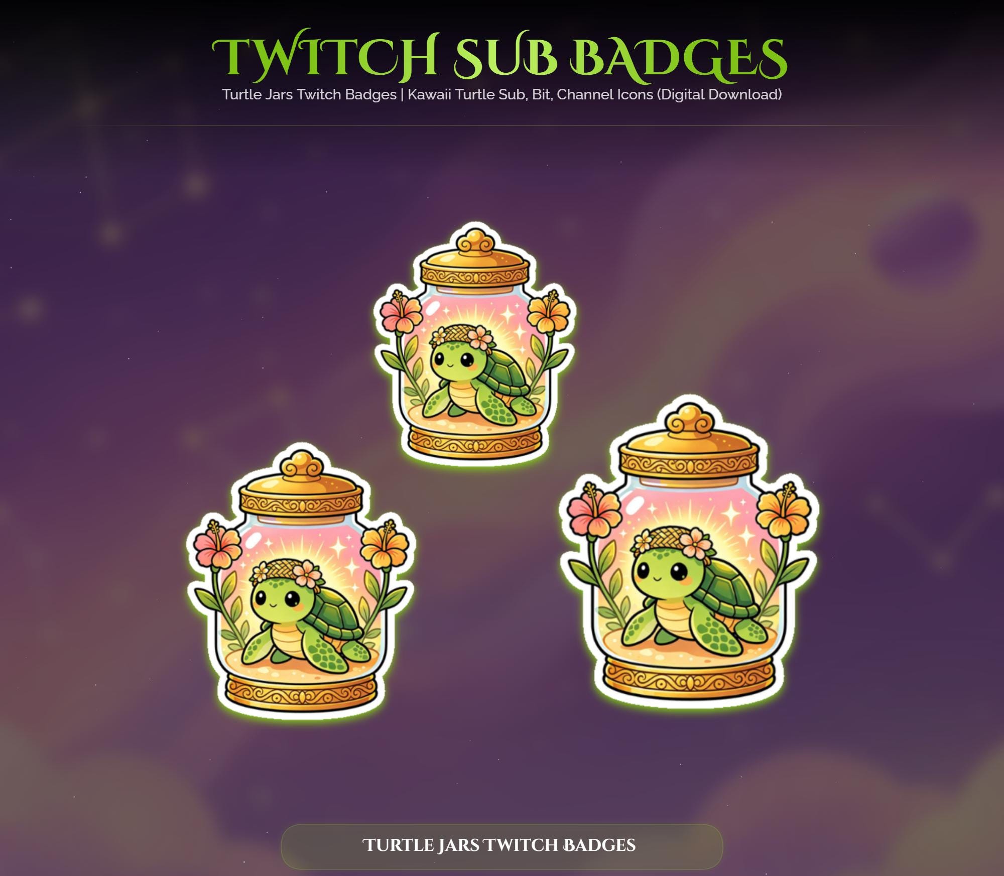 Sakura Turtle Jars Twitch Badges — preview photo 7