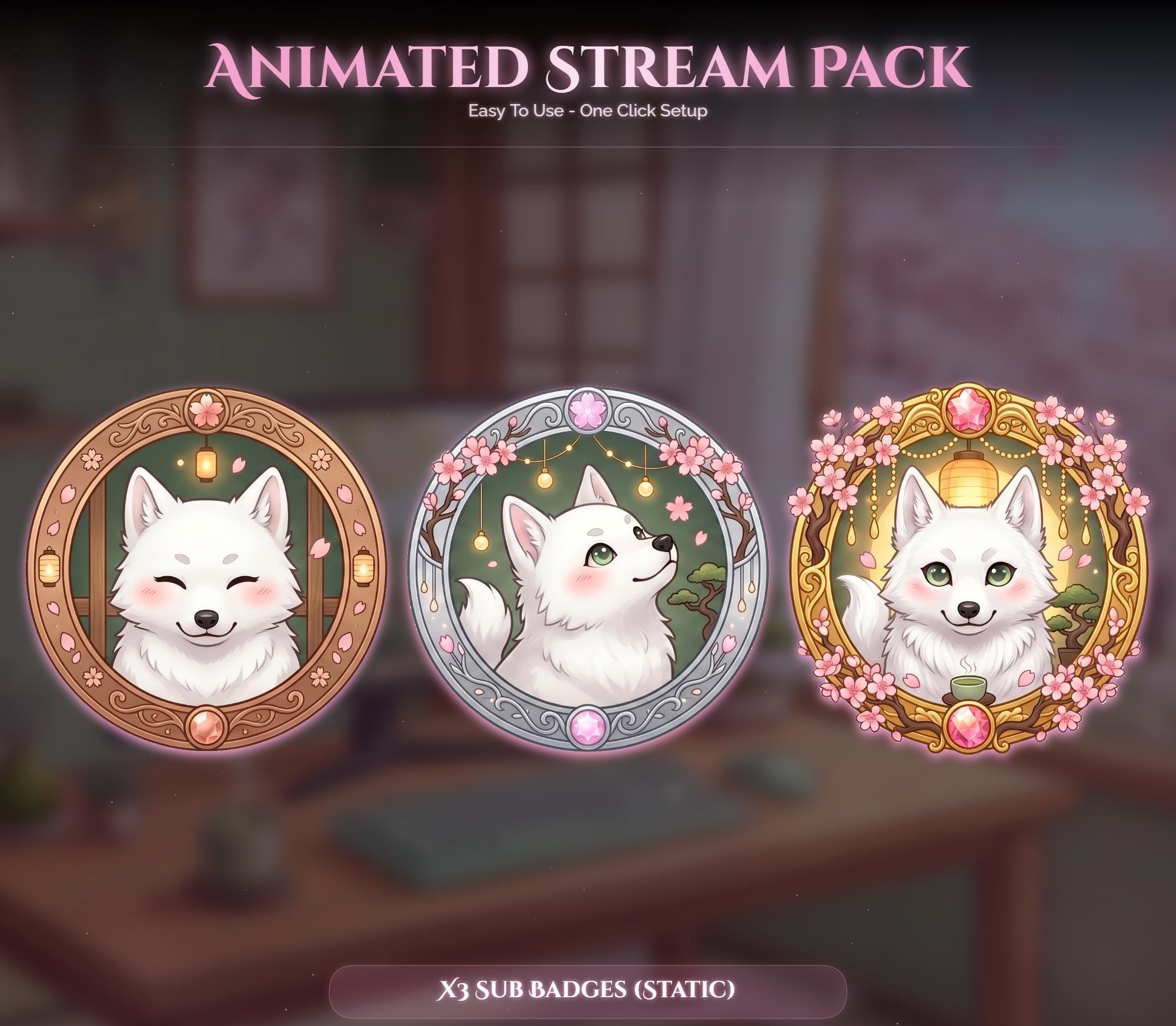 Sakura Wolf Setup Animated Stream Package: For Twitch Overlay, YouTube, Kick — preview photo 7