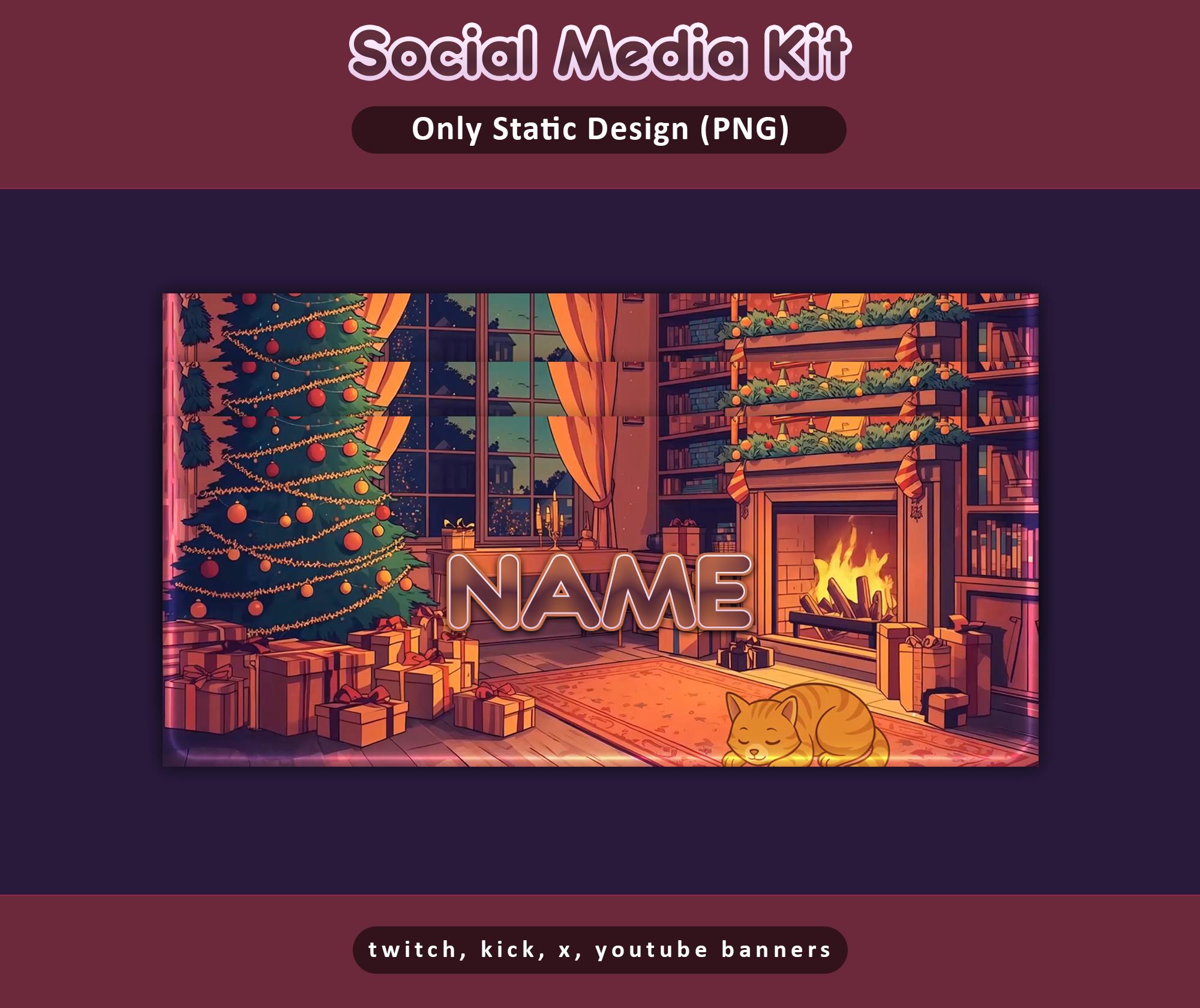 Midnight Cozy Cat Orange Animated Stream Package: Twitch Overlay, YouTube, Kick, Cats Overlays — preview photo 8