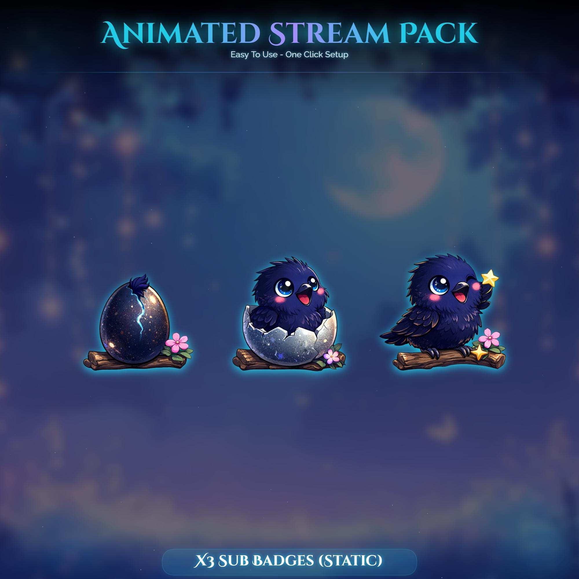 Moonlit Raven Animated Stream Package — preview photo 10
