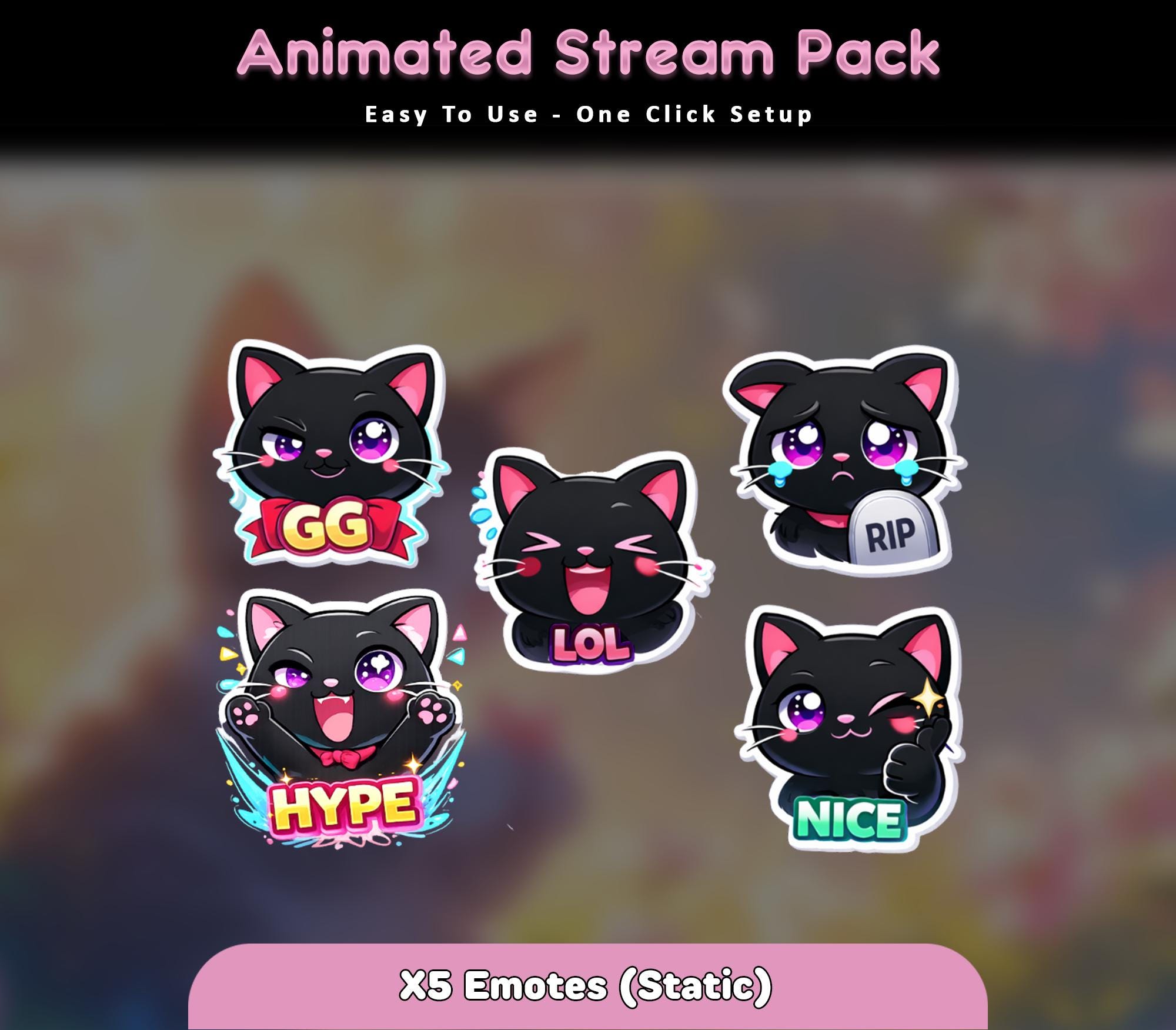Sakura Cat Animated Stream Package — preview photo 7