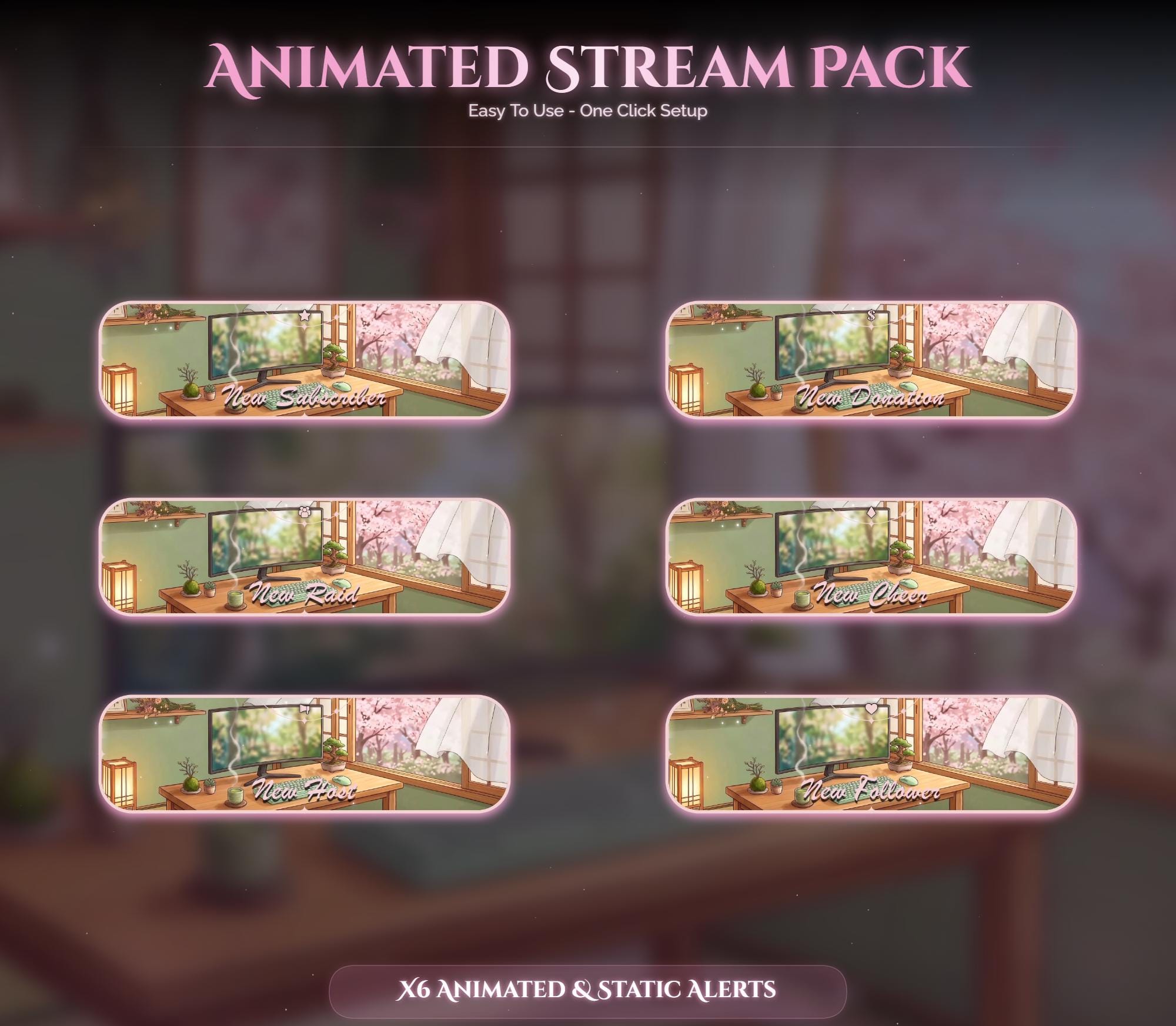 Sakura Fox Setup Animated Stream Package: For Twitch Overlay, YouTube, Kick — preview photo 9