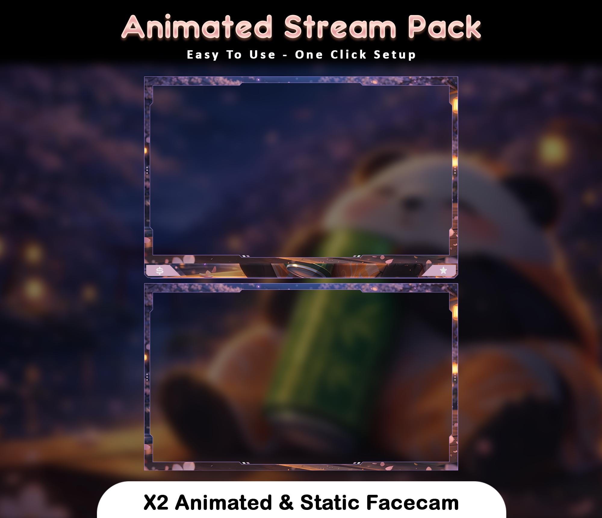Sakura Panda Animated Stream Package: Twitch Overlay, YouTube, Kick — preview photo 3