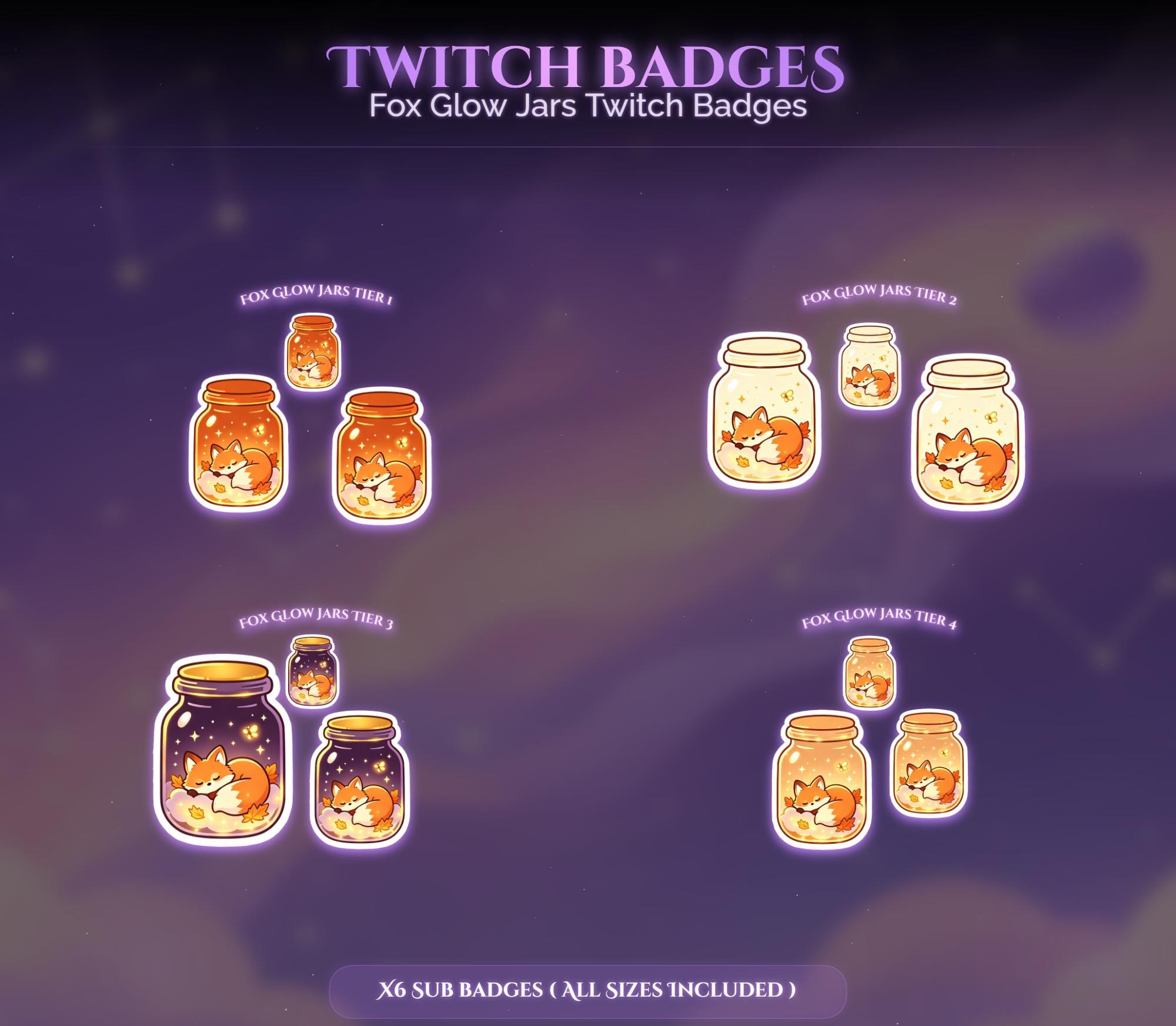 Fox Glow Jars Twitch Badges — preview photo 2