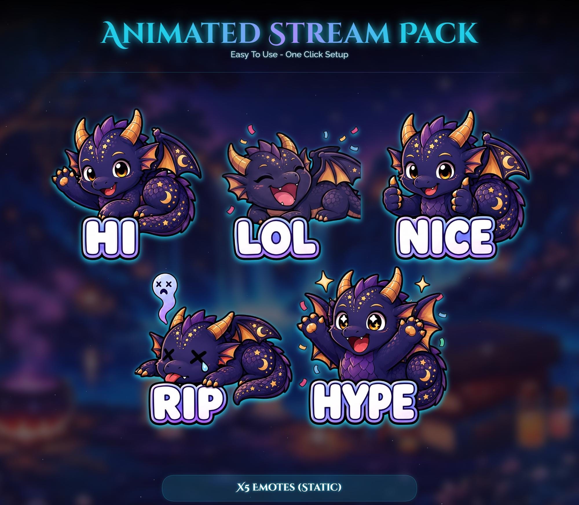 Spooky Raven Dragon Animated Stream Overlay Pack: Forest Magic Theme (Digital Download) — preview photo 8