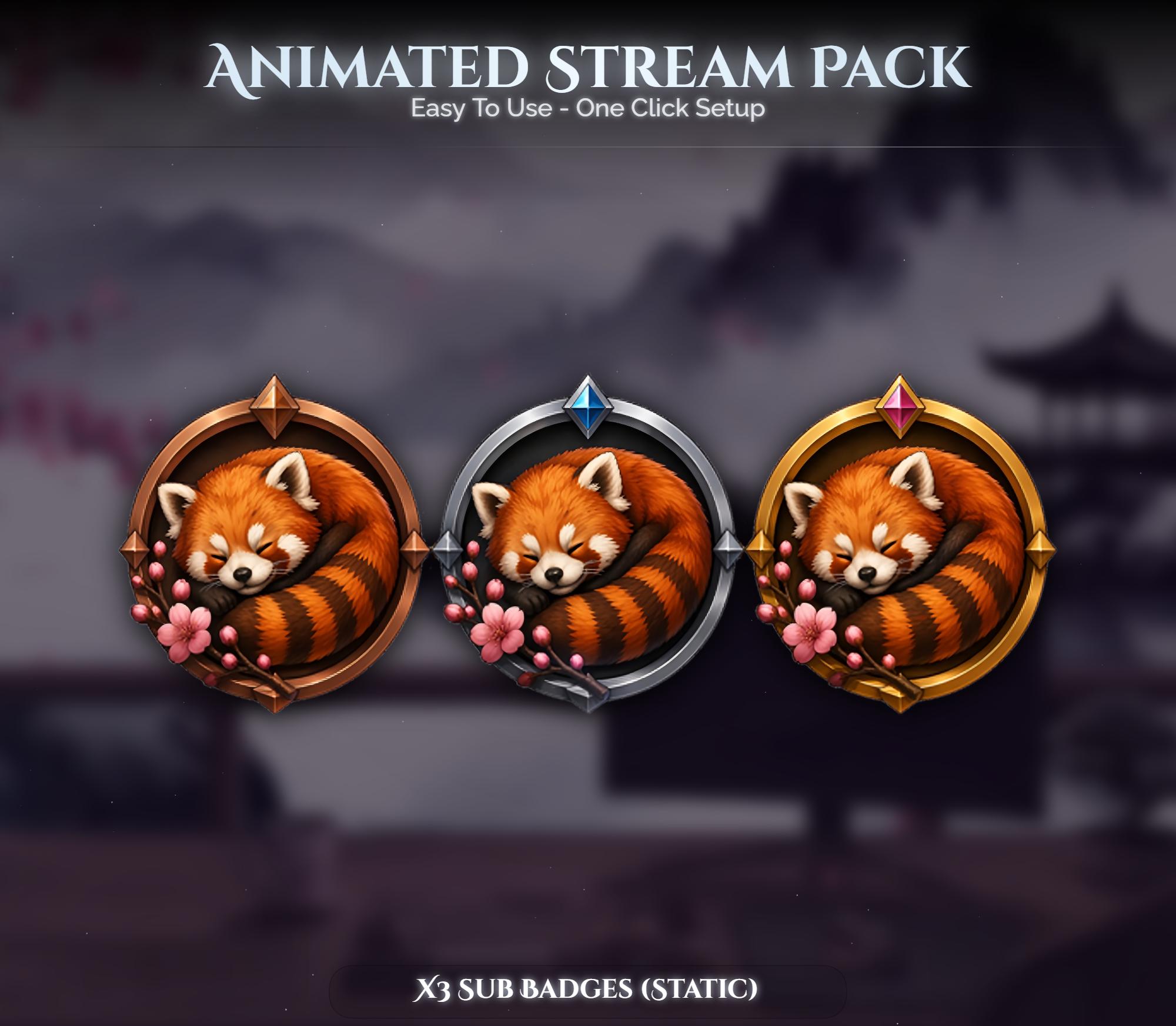 Red Panda Overlay Animated Stream Package: Twitch, YouTube, Kick — preview photo 6