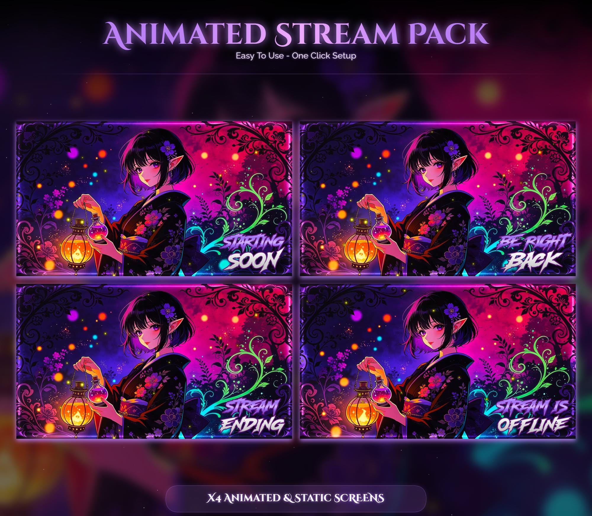 Witcher Sakura Animated Stream Package — preview photo 3