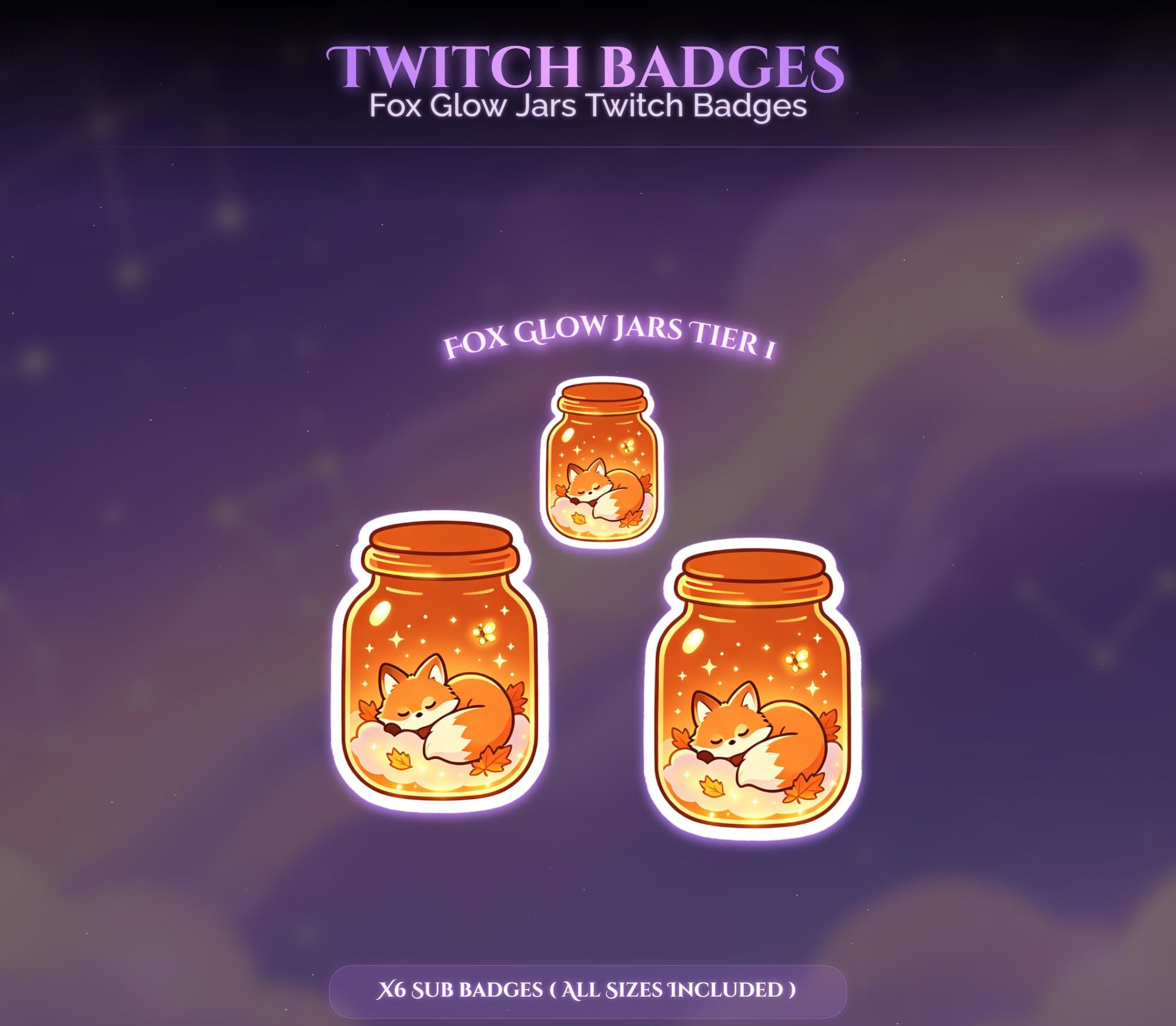 Fox Glow Jars Twitch Badges — preview photo 4