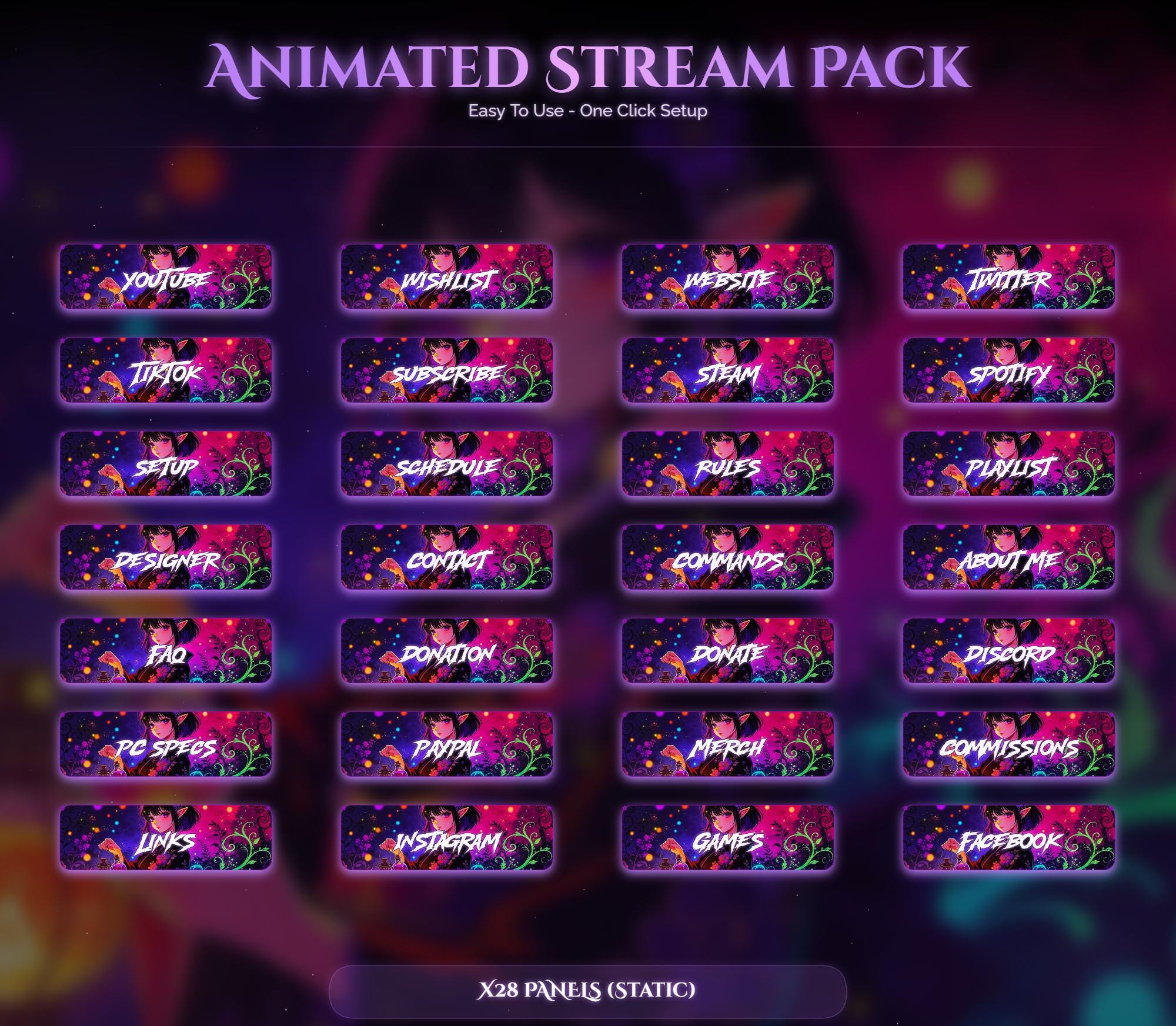 Witcher Sakura Animated Stream Package — preview photo 5
