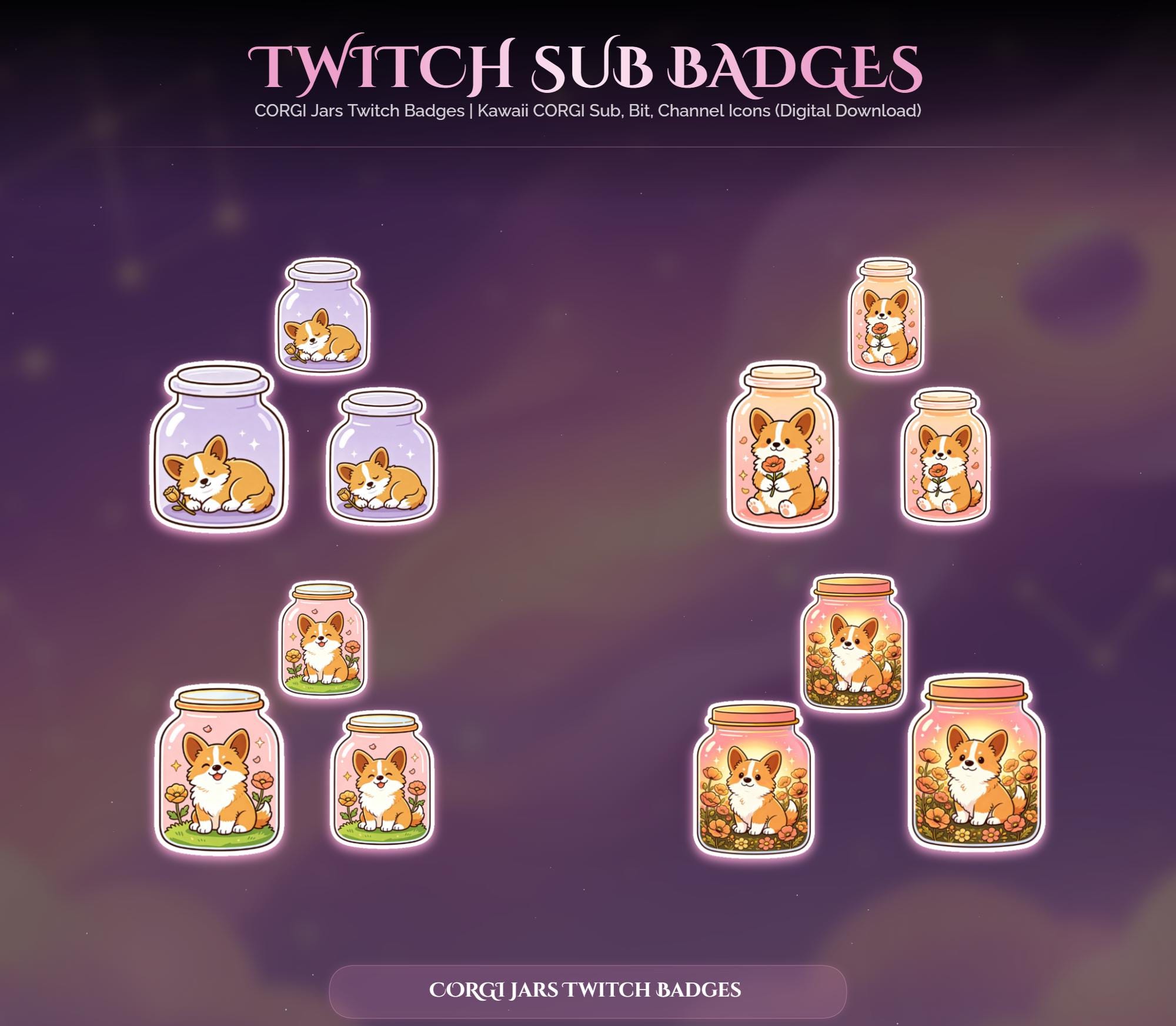 Corgi Jars Twitch Badges — preview photo 2