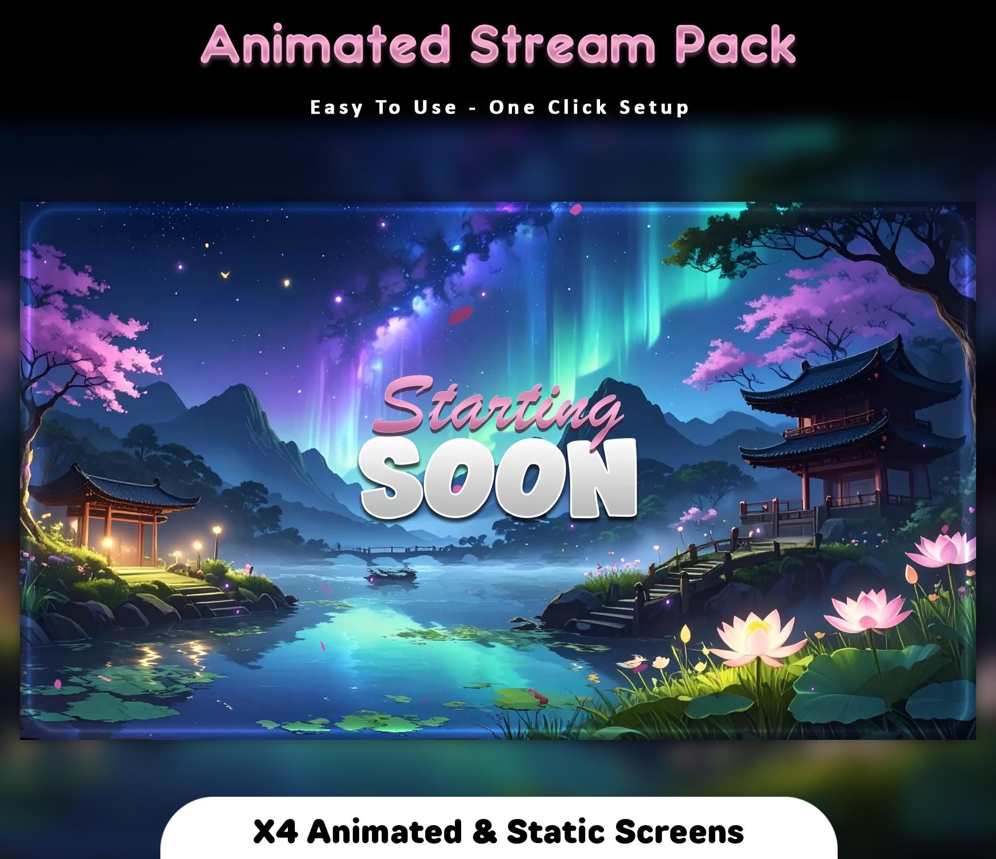 Dream Sakura Animated Stream Package: Twitch Overlay, YouTube, Kick — preview photo 10