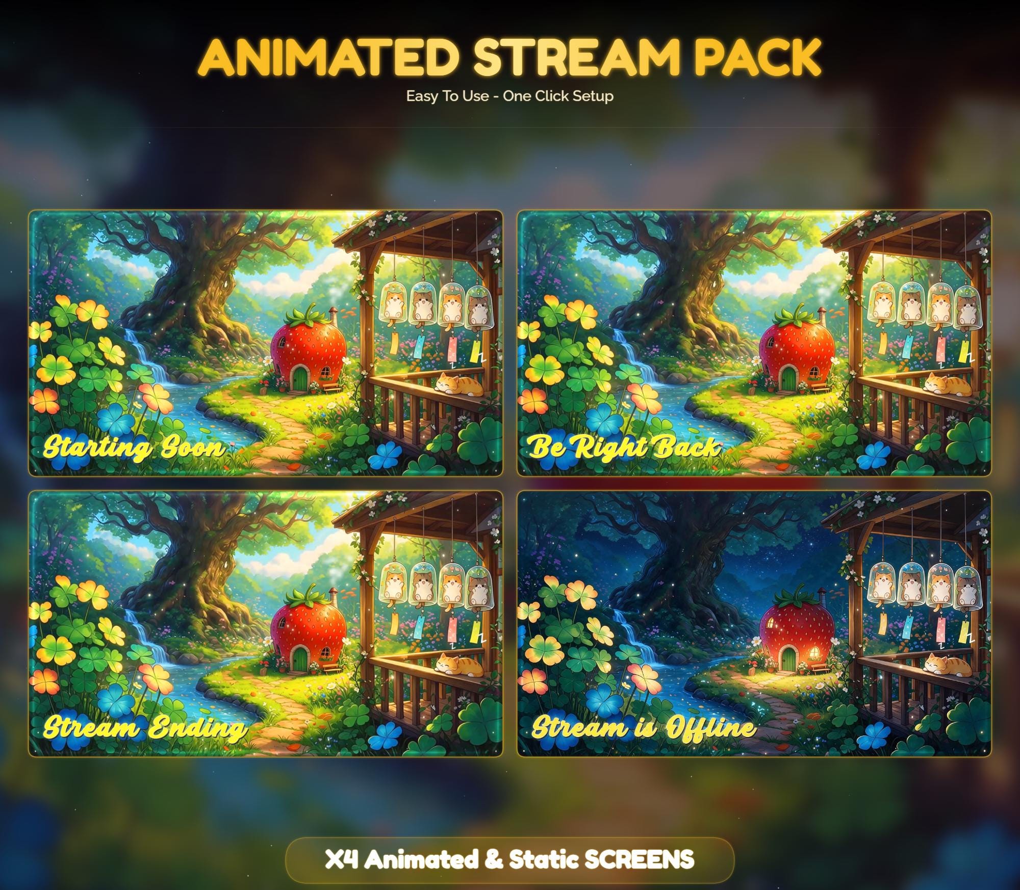 Animated Cats Forest Stream Package — preview photo 2